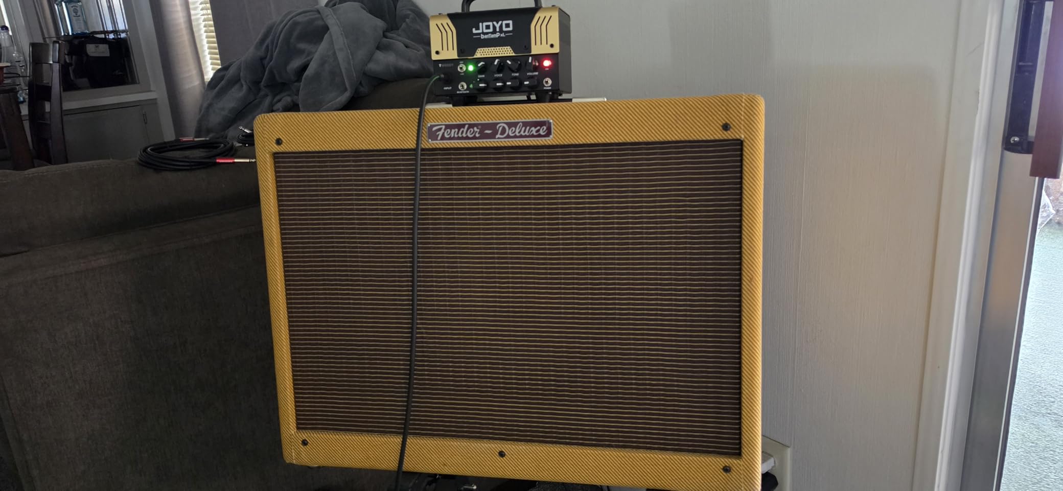JOYO 20W Guitar Amp Head Dual Channel Hybrid Tube Preamp with 12AX7, Voice Mid Control, FX Loop, Bluetooth Streaming & Headphone Out, Require External 8Ω Speaker Cab (Tweedy) customer photo 1