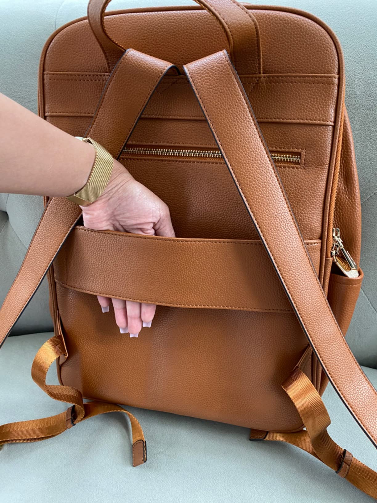 BOSTANTEN Genuine Leather 15.6 inch Laptop Backpack Purse for Women College Casual Backpack Travel Bag customer photo 2