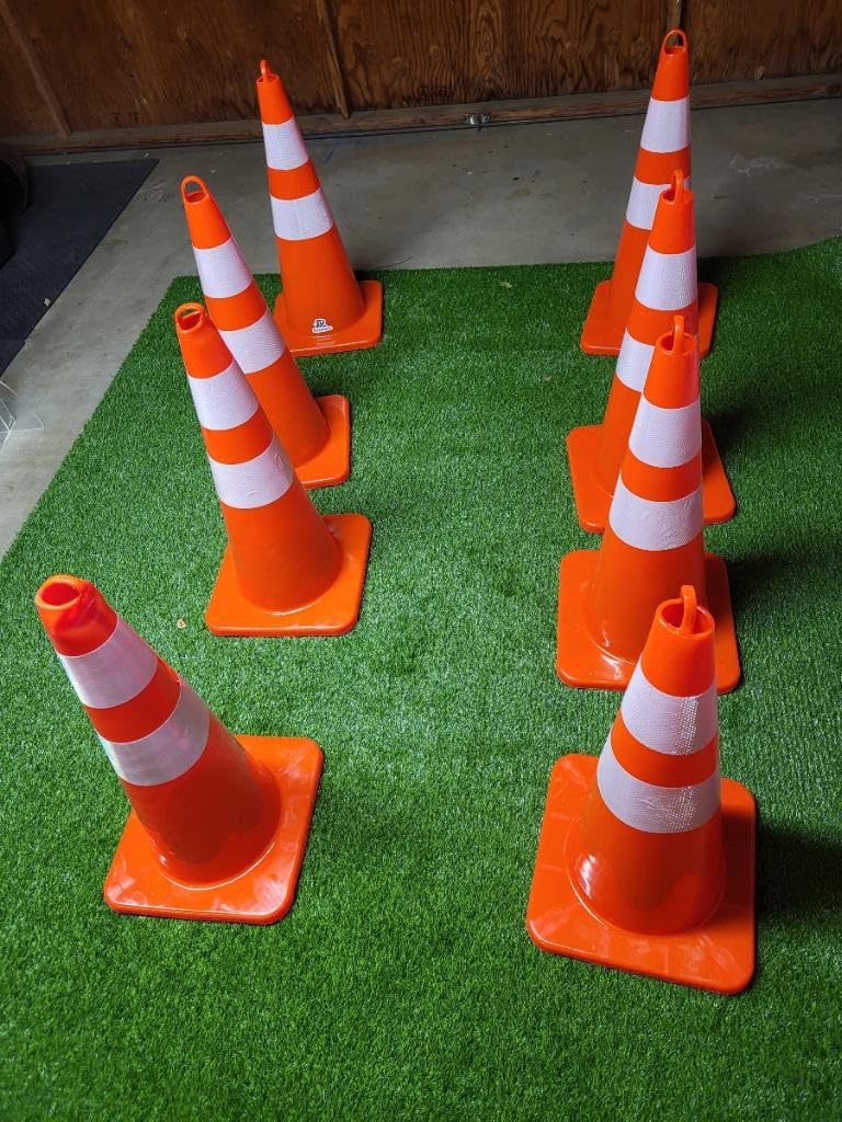 RoadHero Orange Traffic Safety Cones 28 Inch for Parking, 10 Pack | Reflective Collar, Flexible PVC, For Sport and Driving Training, Construction Events, Traffic Control customer photo 2