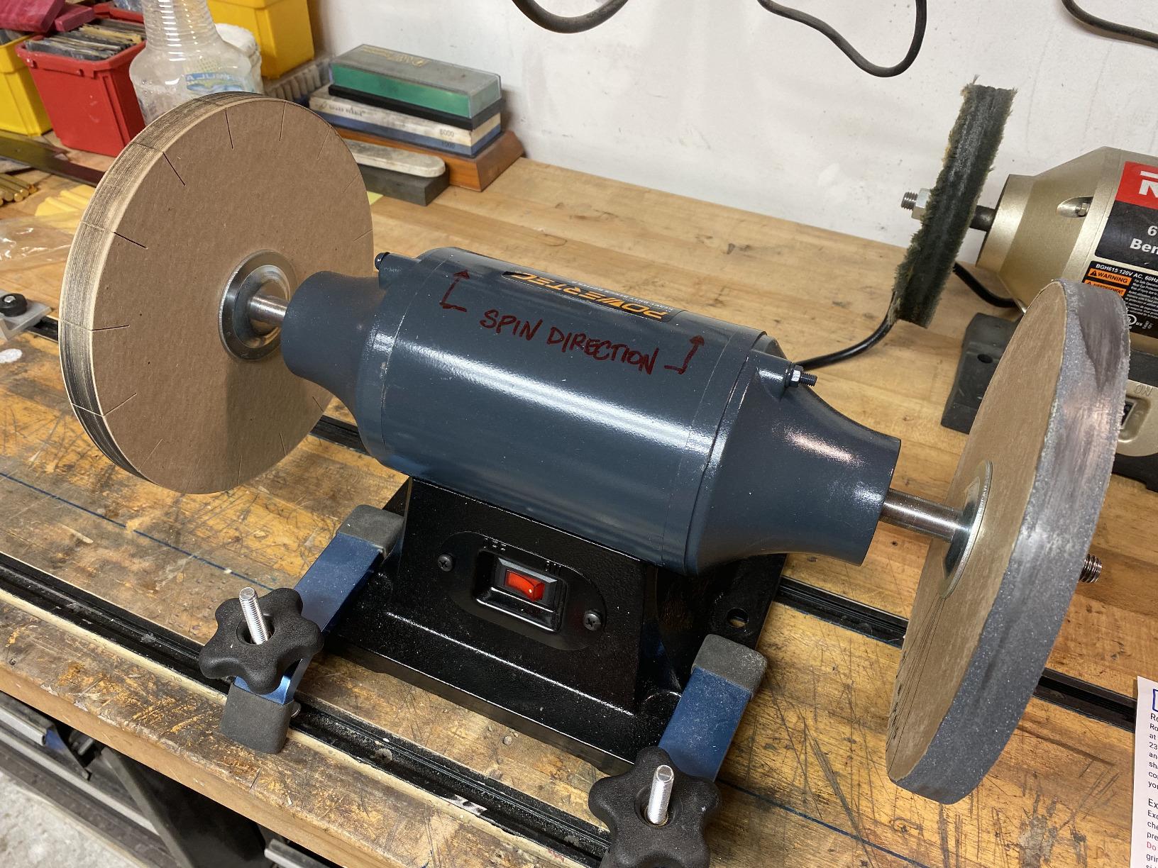 POWERTEC 6-Inch Bench Buffer Jewelry Polisher - Includes 4PCs 80Ply Thic Buffing Wheels | Ideal Benchtop Buffing Machine for Polishing Metal, Jewelry, Knives, Wood, Jade, and Plastic (BF601C) customer photo 2