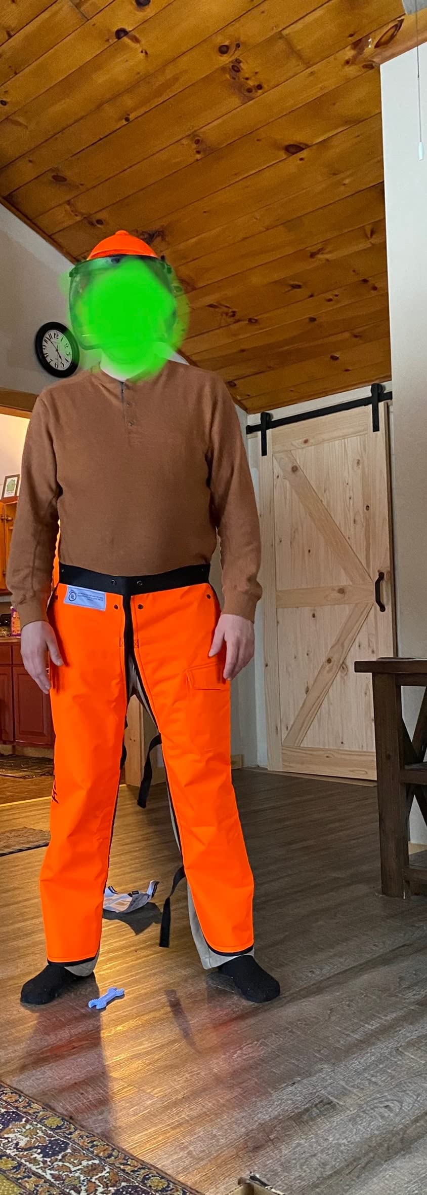 Notch Hi-vis Safety Orange Apron Style Chainsaw Chaps, Type A Frontal Protection 5 Layer Chain-Stopping Protective Fiber customer photo 1