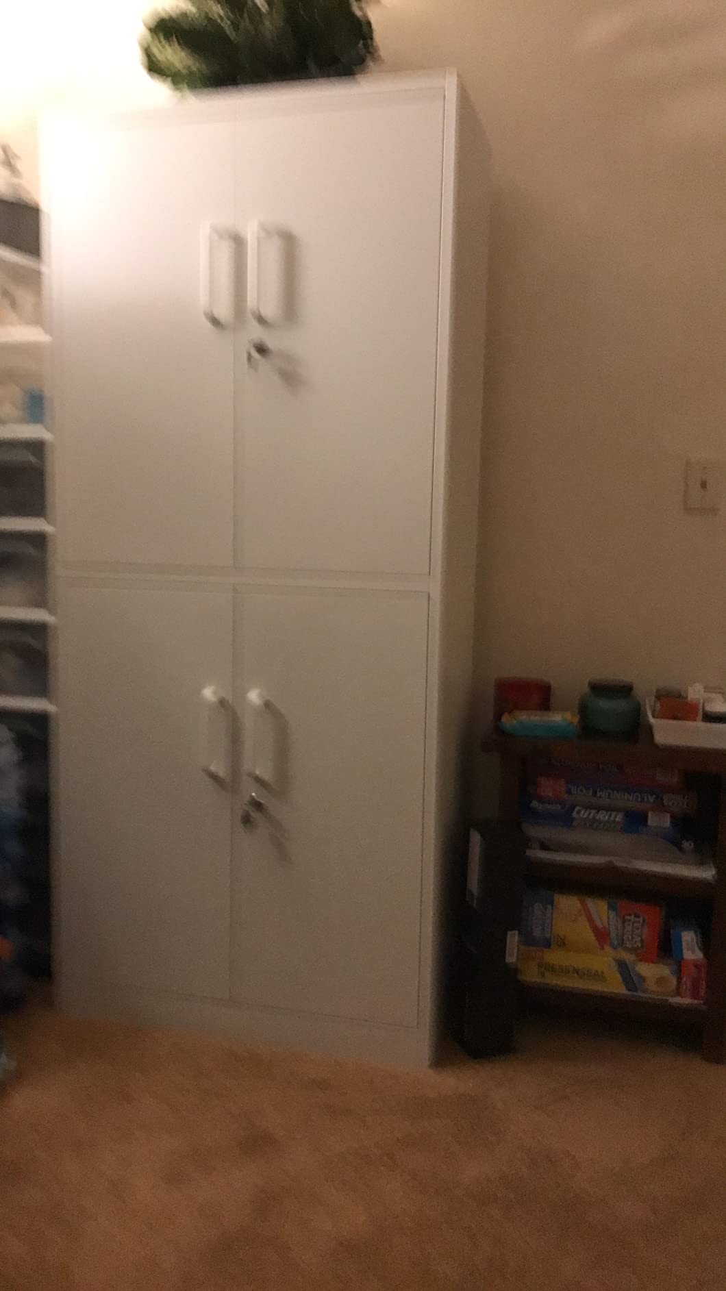 Metal Storage Cabinets with Lock, Small Locker Steel Cabinets, Adjustable Shelves 2 Doors for Home,Office, Warehouse,Garage(Black-36) customer photo 1