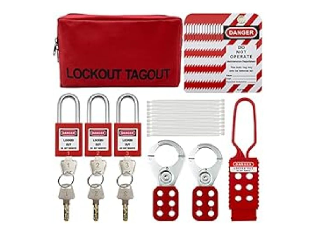 Lockout Tagout Kit - Clamp-On Circuit Breaker Lockout, Group Lockout Hasps, Lockout Tag, Universal Multi-Pole Breaker with Tool Box customer photo 1