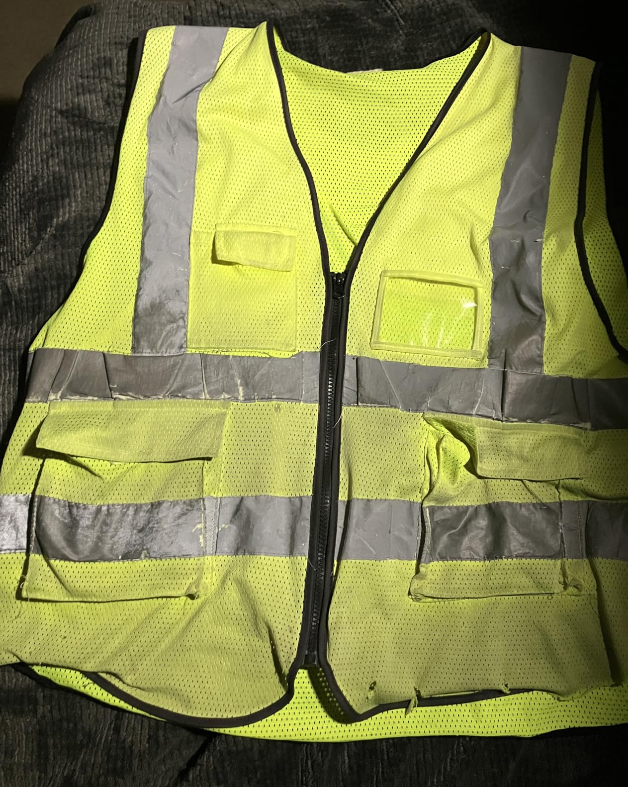 HYCOPROT High Visibility Mesh Safety Reflective Vest with Pockets and Zipper, Meets ANSI/ISEA Standards customer photo 2