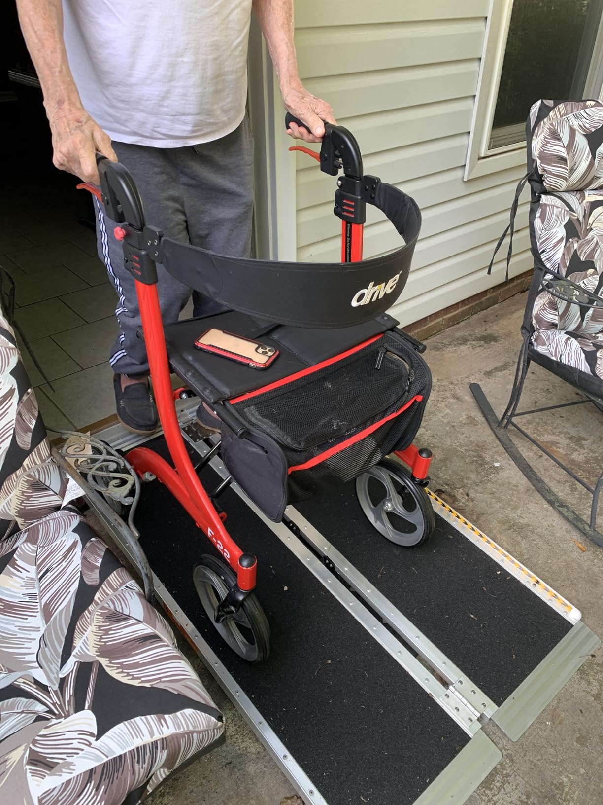 5FT Portable Aluminum Wheelchair Ramp for Home with Support Legs | 800 Load Cap, Non-Skid Surface, Protective Side Rails, Handle, Universal Mobility Scooter Compatibility, Foldable Storage customer photo 1