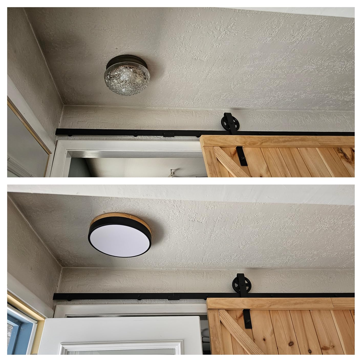 Yiisem Dimmable Wood LED Flush Mount Ceiling Light, 5CCT 2700K-6000K Modern Round Close to Ceiling Lighting Fixtures, Minimalist White Ceiling Lamp for Bedroom, Kitchen, Hallway, Laundry Room customer photo 1