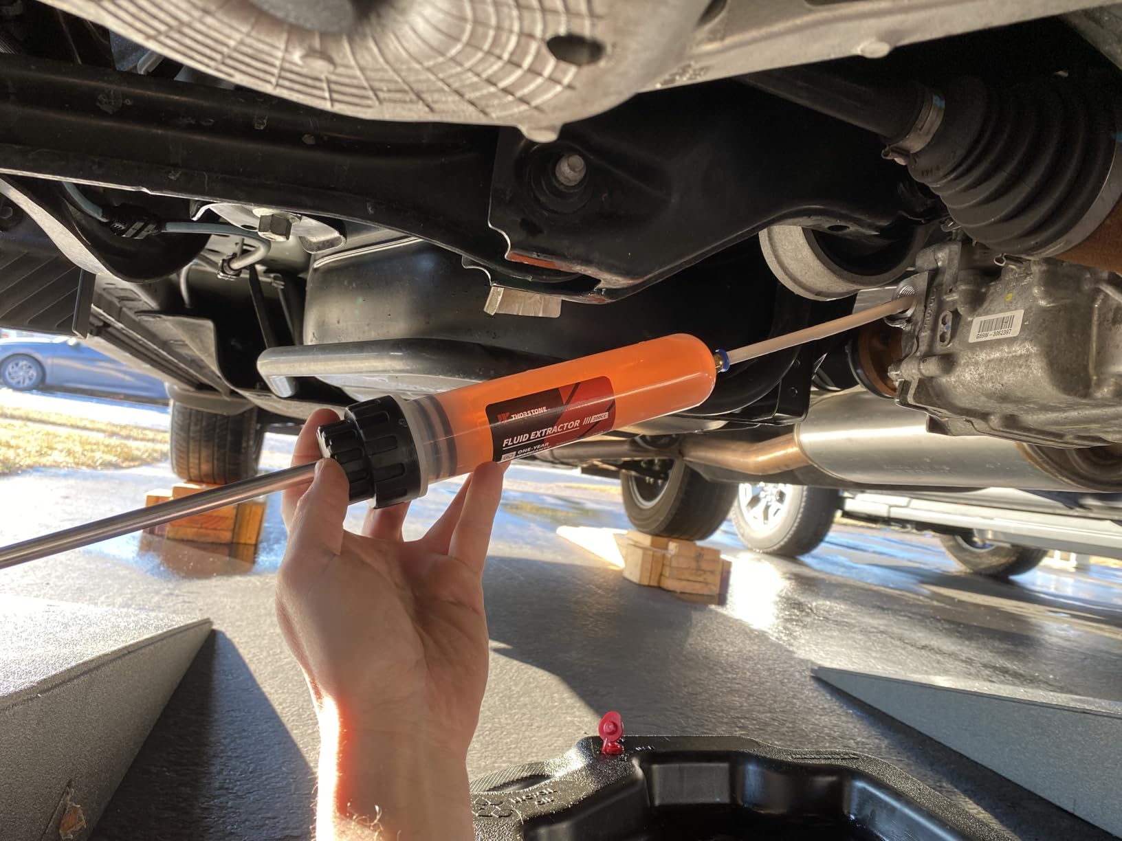Thorstone 200cc Automotive Fluid Extractor Pump, Manual Oil Change Syringe with 2pcs 22cm PVC Suction Tubes customer photo 2