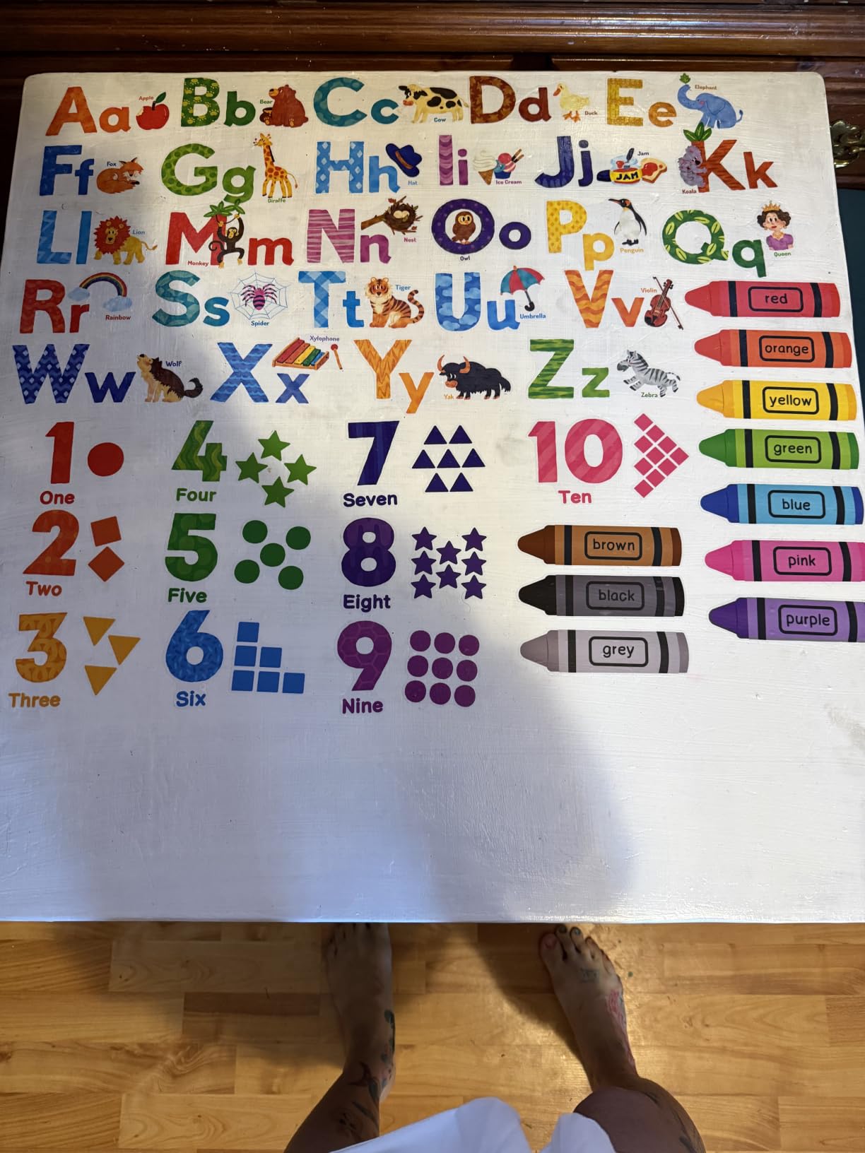 DECOWALL Animal Alphabet & Numbers Wall Stickers for Kids Room (DS8-8044) Educational Wall Decor Peel and Stick Removable Wall Decals Letter Learning Classroom Playroom Nursery Homeschool customer photo 1