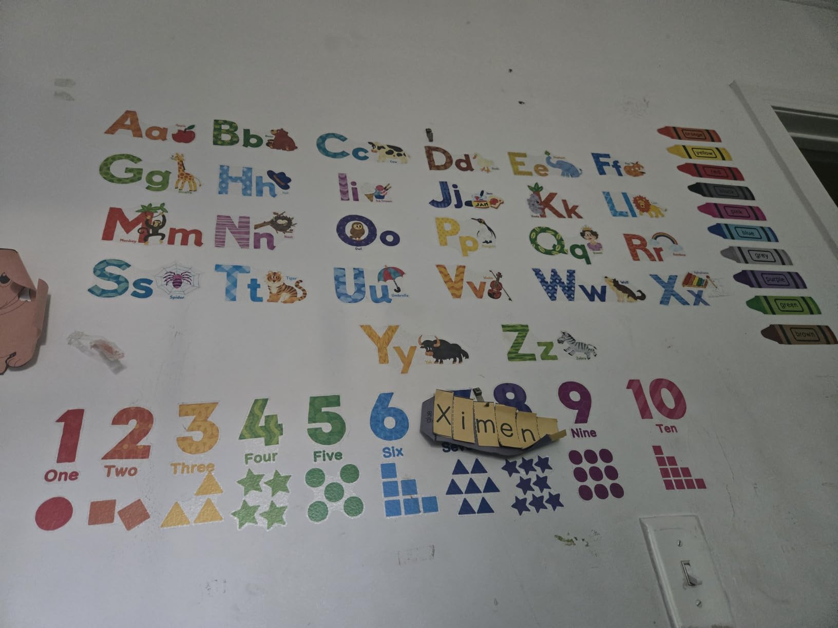 DECOWALL Animal Alphabet & Numbers Wall Stickers for Kids Room (DS8-8044) Educational Wall Decor Peel and Stick Removable Wall Decals Letter Learning Classroom Playroom Nursery Homeschool customer photo 2