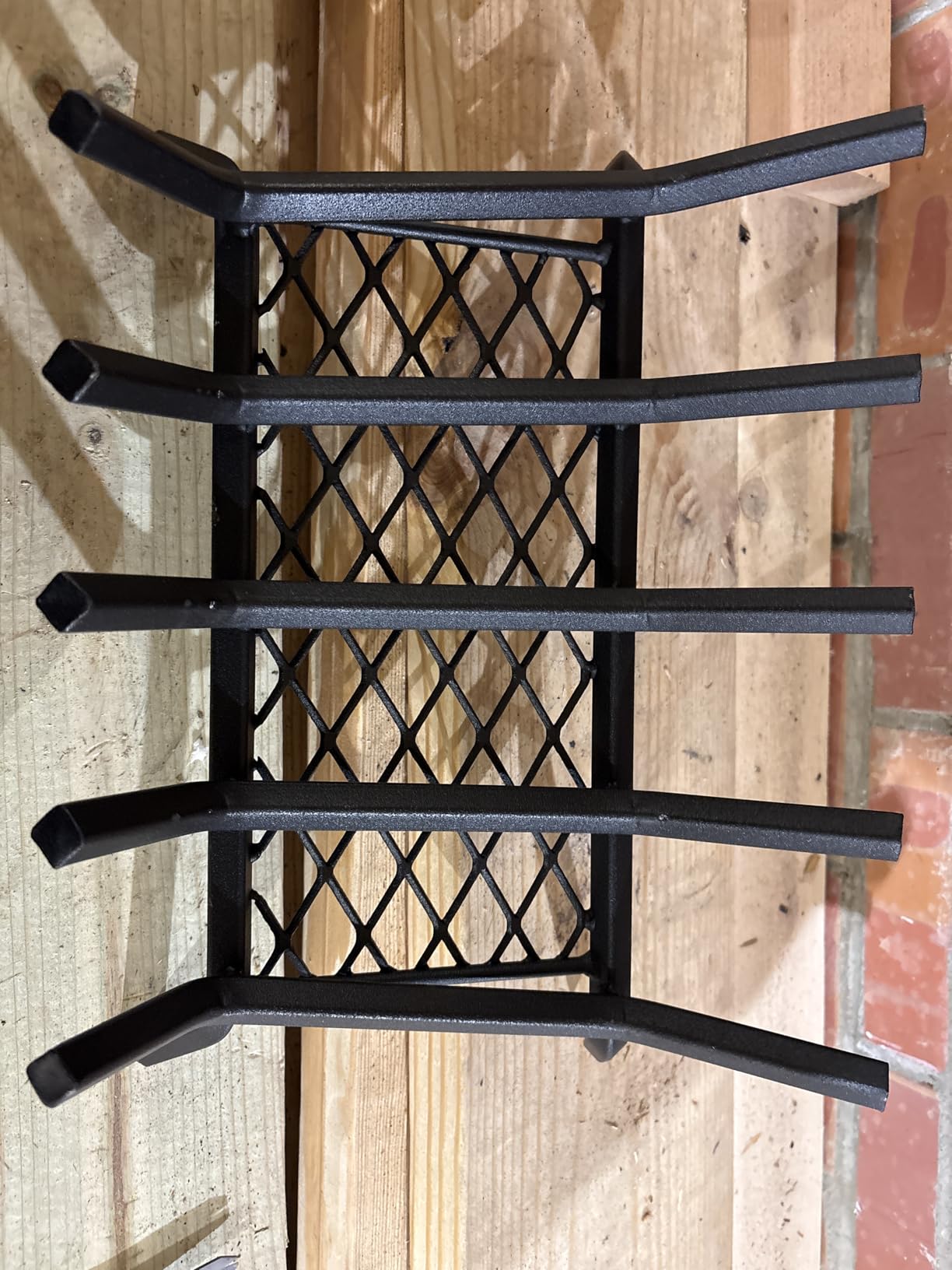 INNO STAGE 21 Inch Fireplace Grate with Ember Retainer | Solid wrought iron structure, fits hearth, wood stove, ideal for home indoor use and backyard camping customer photo 2