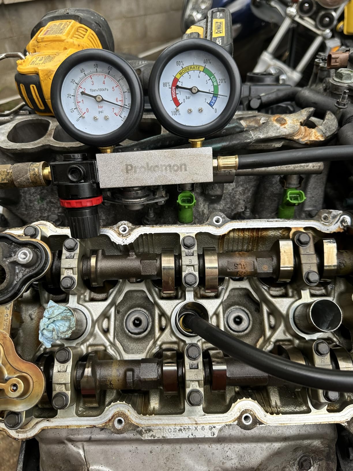 Engine Cylinder Leak Down Tester Kit;Gasoline Engine Leakdown Tester Kit with Extension Rod;Cylinder Leakage Tester Set for Pressure Check and Leakage Rate Test customer photo 1