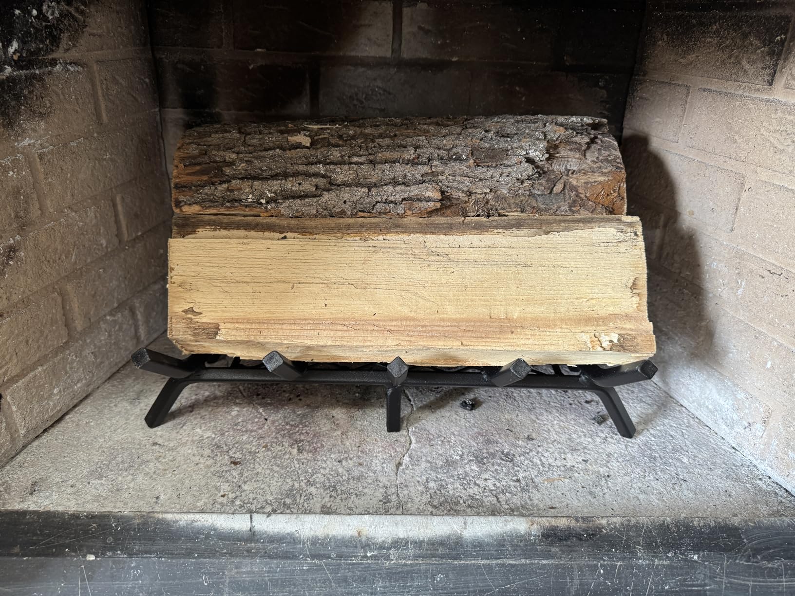 Good GAIN Fireplace Grate 24in Heavy Duty w/Ember Retainer, Fire Log Holder | 1/2