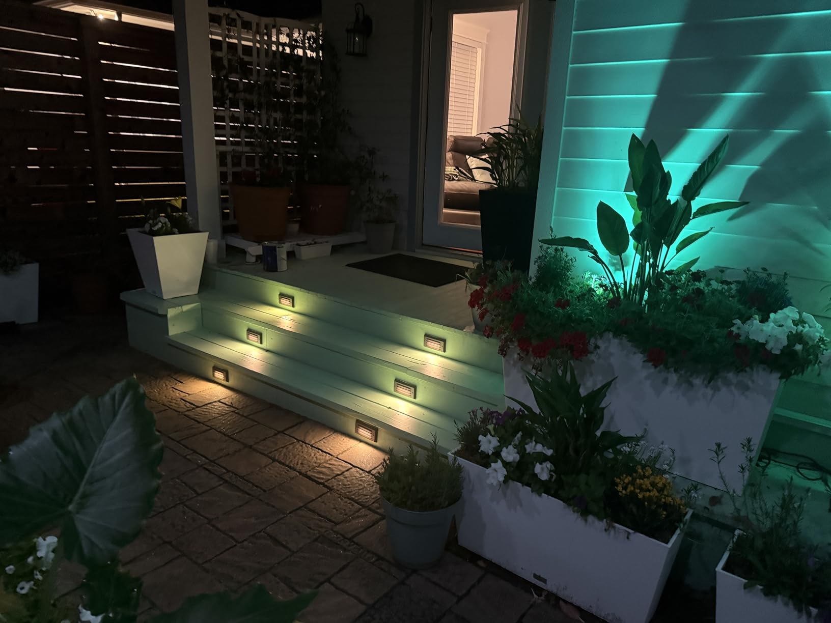 SUNVIE LED Low Voltage Step Lights 3000k Step Light Outdoor 5W Low Voltage Deck Lights with Horizontal Louver Faceplate Deck Stair Light for Stairs Fence Post Fastlock2 Connectors Included, 12 Pack customer photo 1
