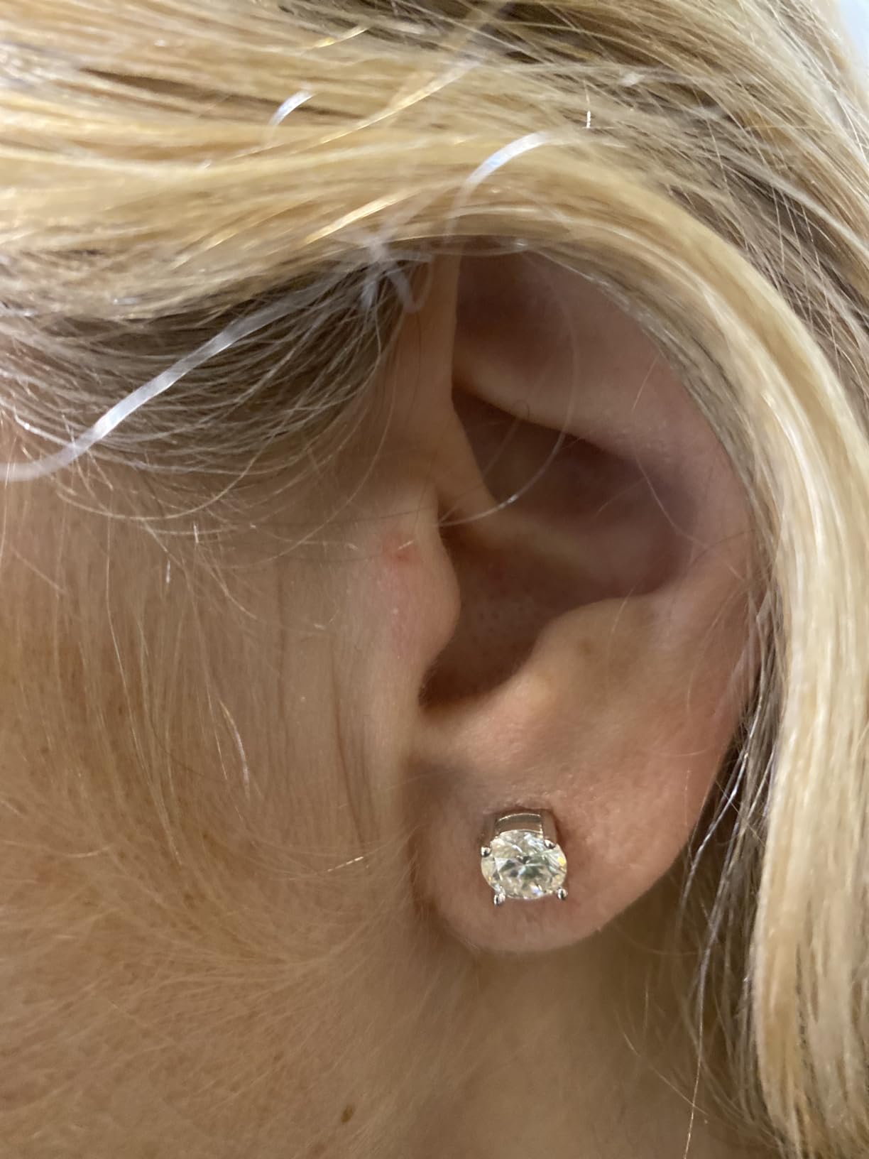 Moissanite Stud Earrings for Women,Sterling Silver 925 Earrings Jewelry Engagement Gifts for Women Men customer photo 2