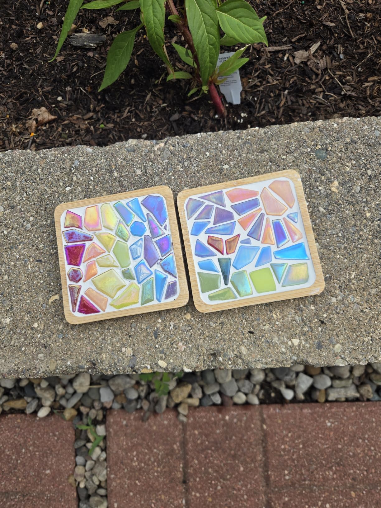 Youway Style Iridescent Glass Mosaic Tiles for Crafts Bulk,200g Broken Mosaic Glass Pieces for DIY Home Garden Art Projects, Handmade Crafts & Decor customer photo 1