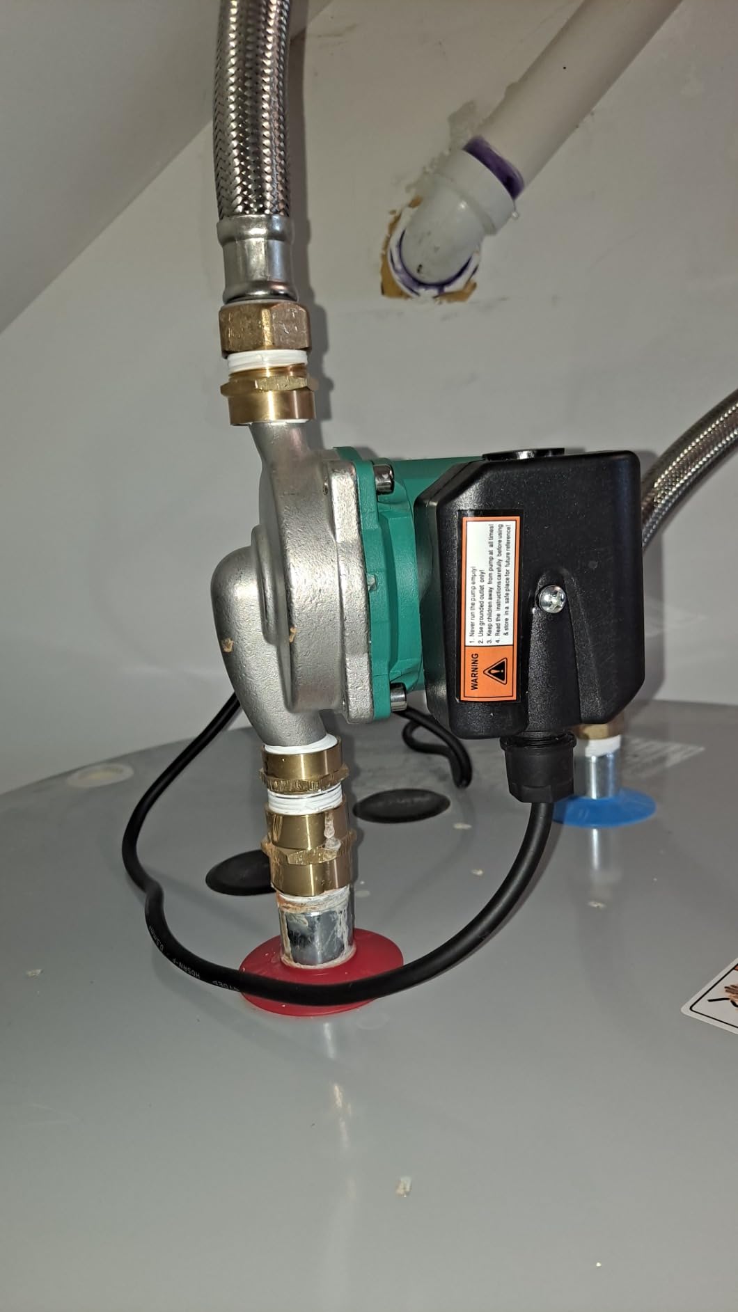 Hot Water Recirculating Pump 93W for Electric Water Heater System, 3-Speed Stainless Steel Head customer photo 1