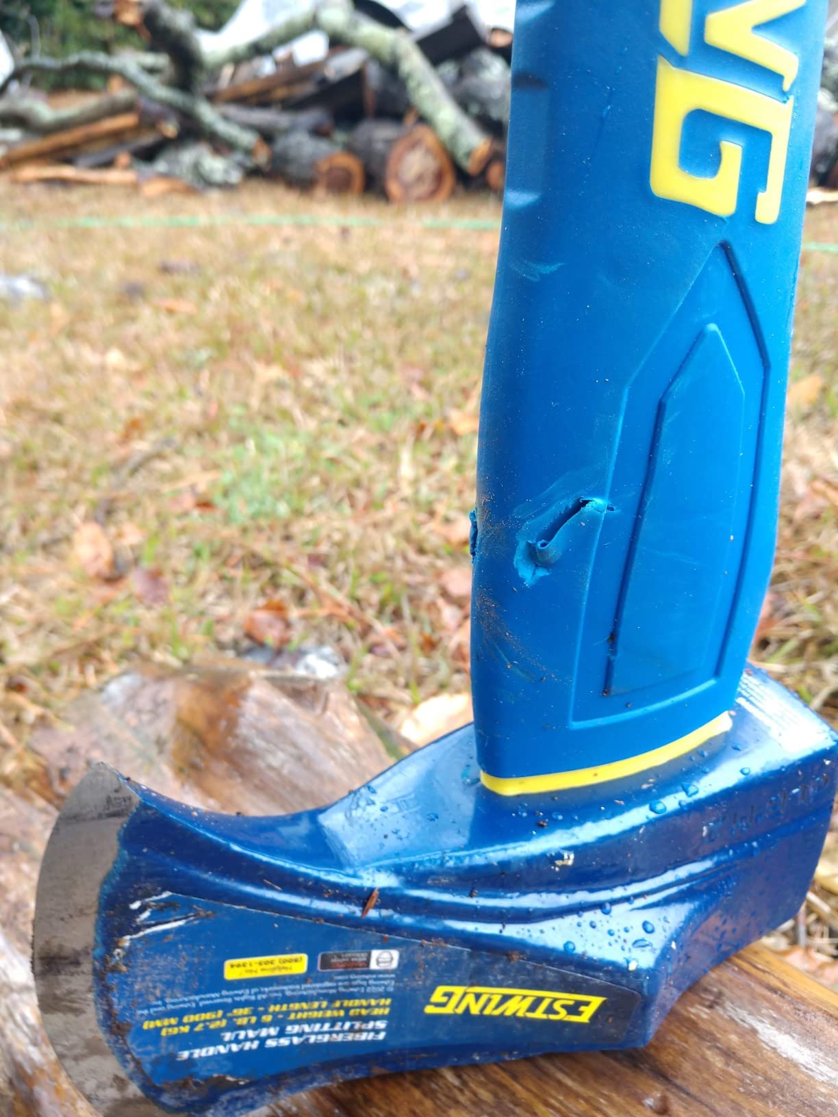 Estwing 6 lb Wood Splitting Maul with 36-Inch Fiberglass Handle - Forged Head Hardened to 50-55 HRC, Heavy-Duty Log Splitter, Model #62373 customer photo 2