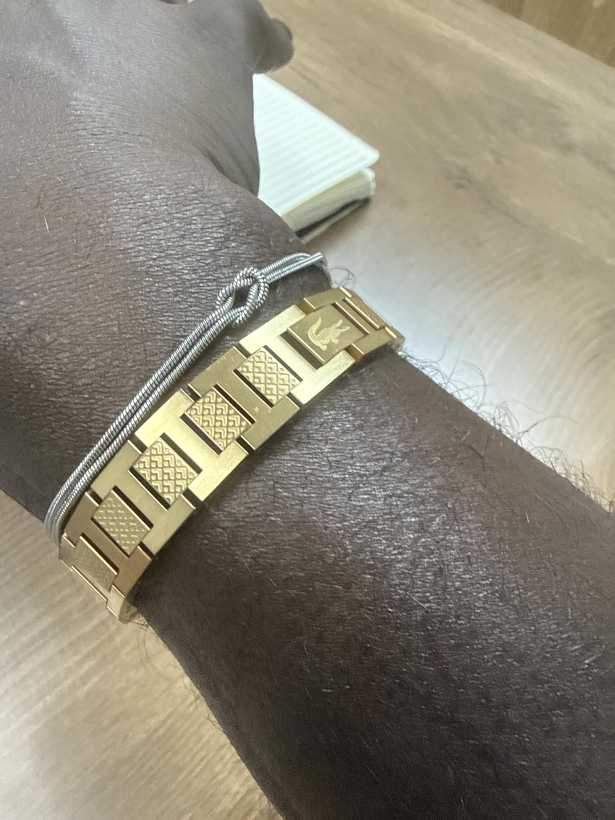 Lacoste Metropole Bracelet - Unisex H-Link with Crocodile Clasp - Adjustable Polished Finish Accessory customer photo 1