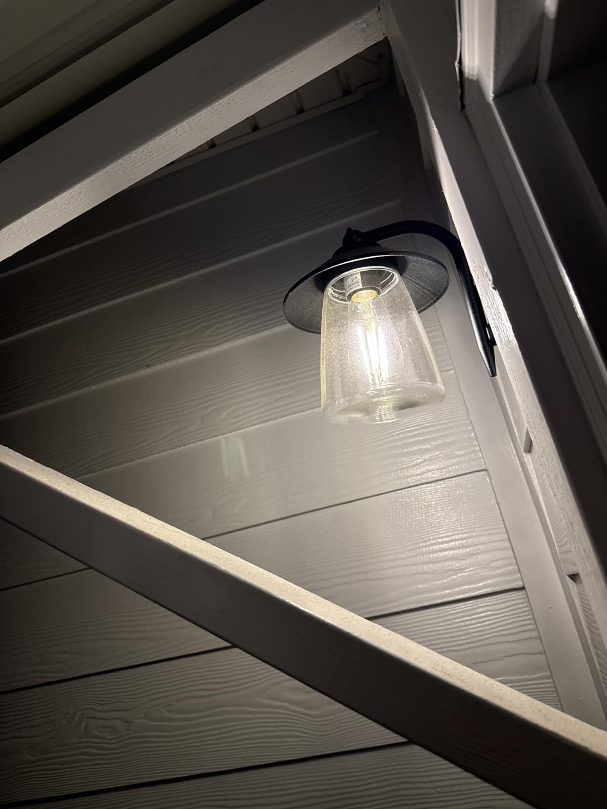 LUTEC Outdoor Indoor Wall Lantern, Farmhouse Barn Wall Sconce Lighting Fixture, Matte Black Finish Anti-Rust Wall Mount Light, Waterproof Wall lamp with Clear Glass for Porch, Exterior, Patio customer photo 1