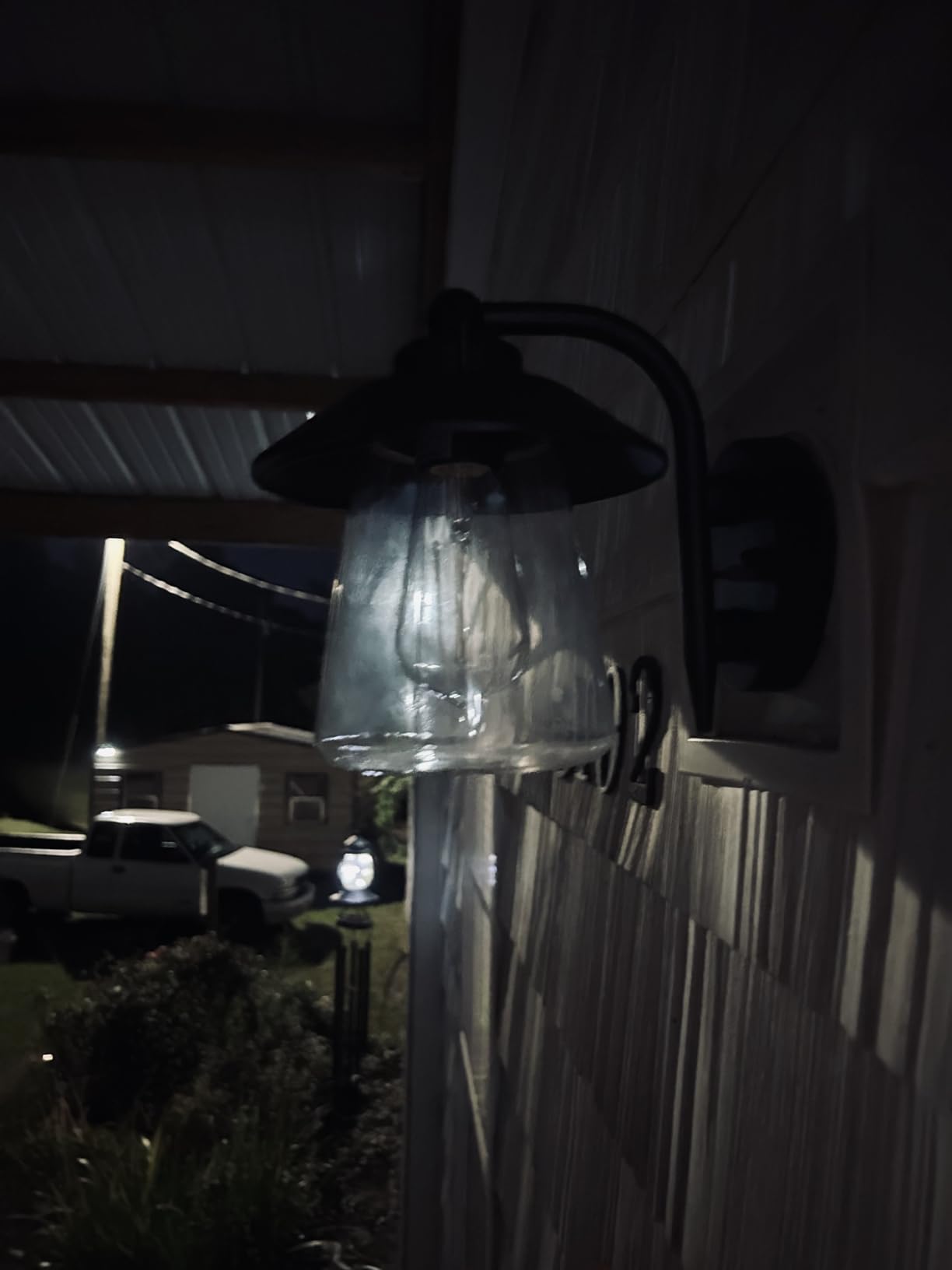 LUTEC Outdoor Indoor Wall Lantern, Farmhouse Barn Wall Sconce Lighting Fixture, Matte Black Finish Anti-Rust Wall Mount Light, Waterproof Wall lamp with Clear Glass for Porch, Exterior, Patio customer photo 2