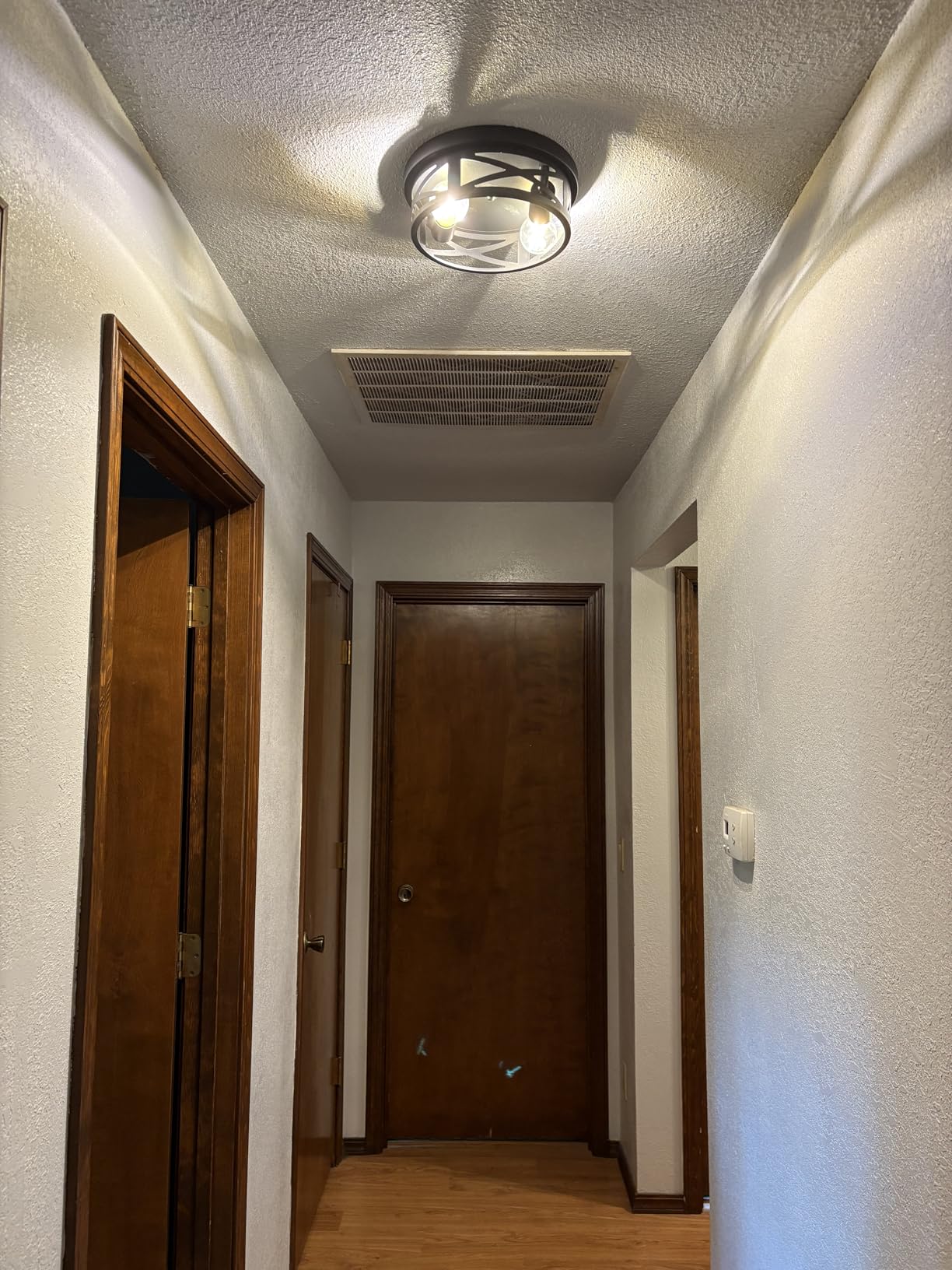 SKEJAO Flush Mount Ceiling Light Fixture, Black 2-Light Hallway Light Fixtures Ceiling, Light Fixtures Ceiling Mount for Farmhouse, Kitchen, Hall, Bedroom, Bathroom (2 Pack) customer photo 2