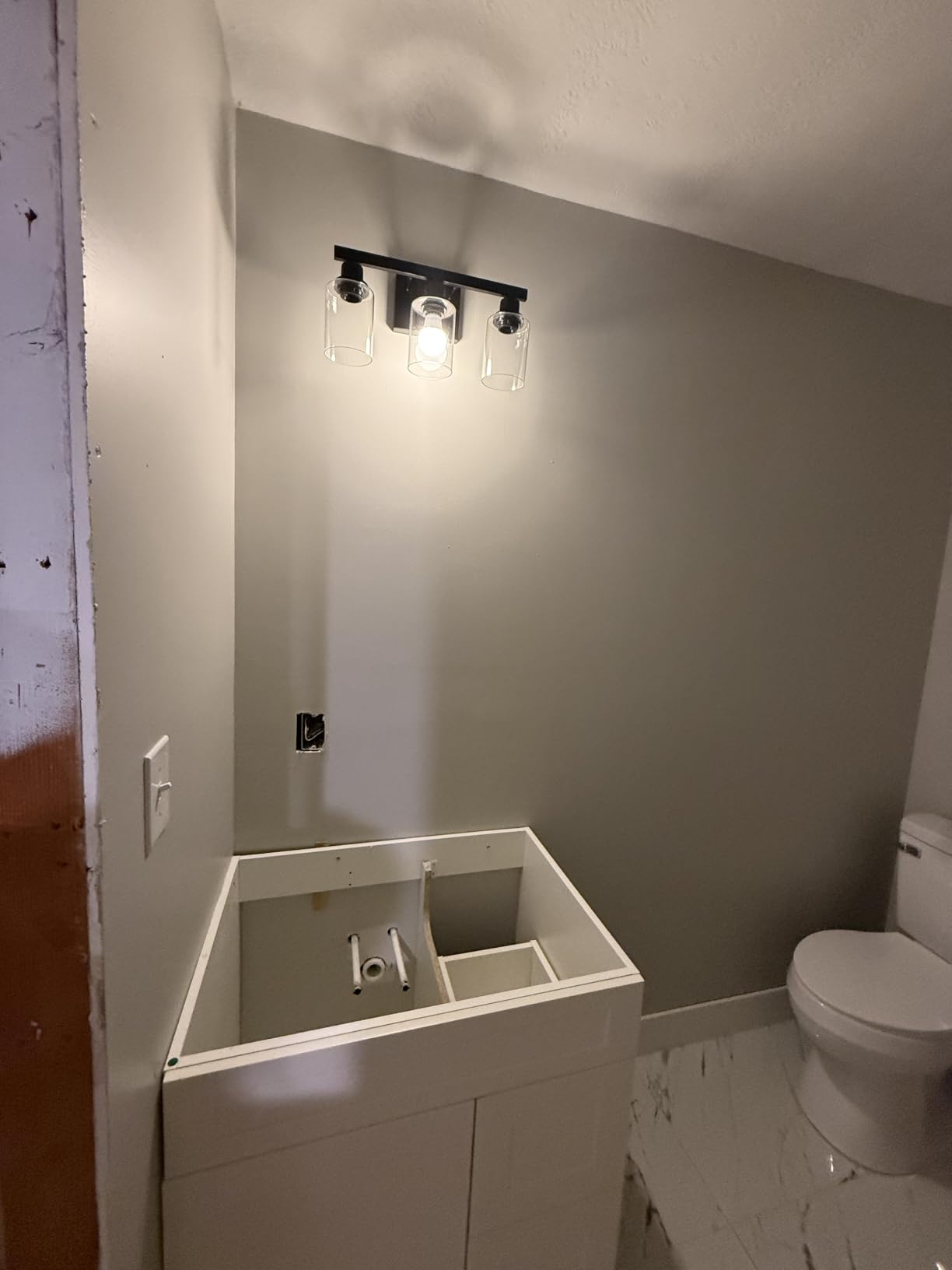 4-Light Bathroom Vanity Light, Modern Matte Black Wall Sconce Lighting with Clear Glass Shade customer photo 1