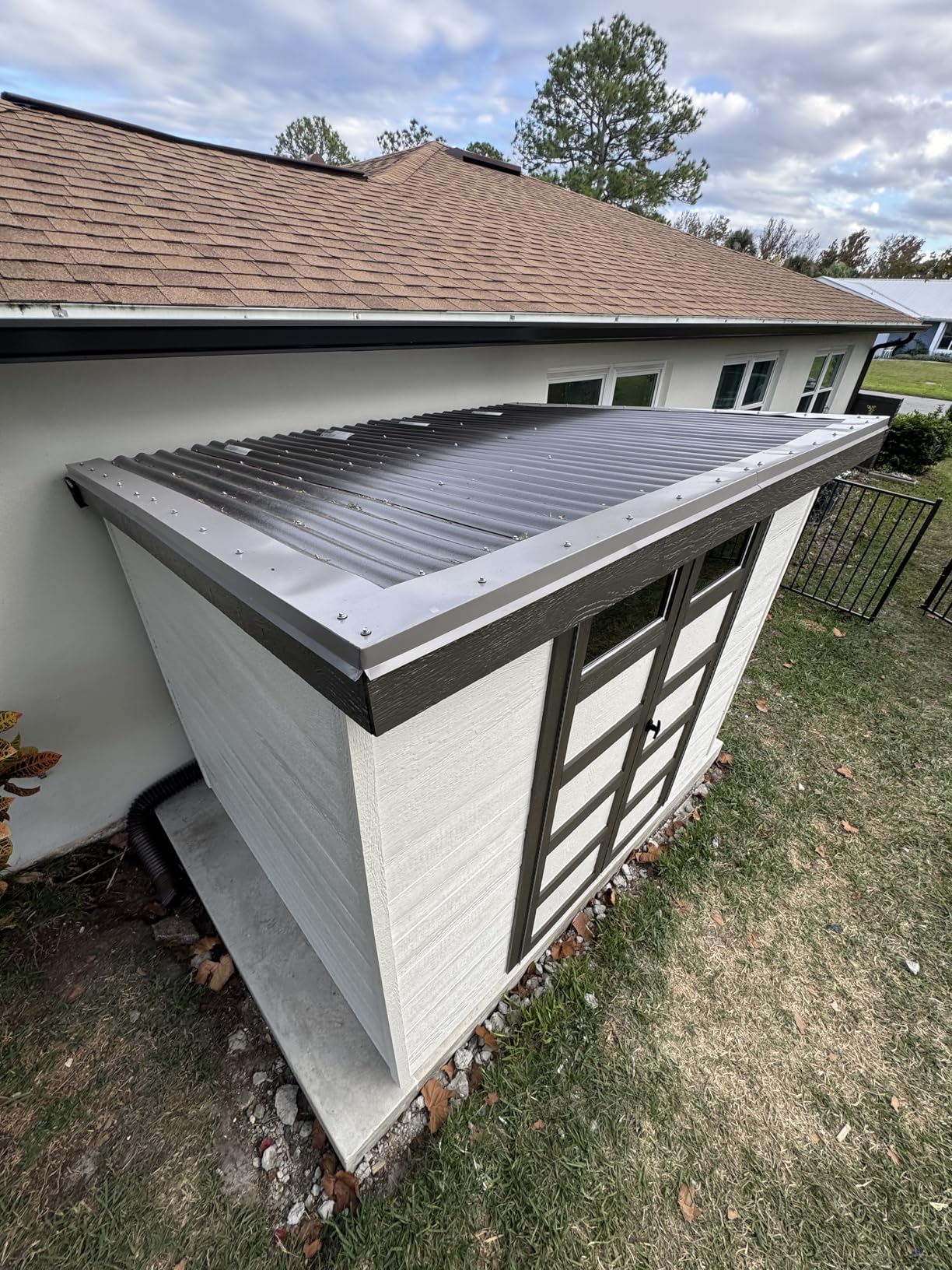 Handy Home Products Highland 8x6 Modern Wooden Storage Shed with Floor Kit and Palram roof- Does not Include Paint customer photo 2