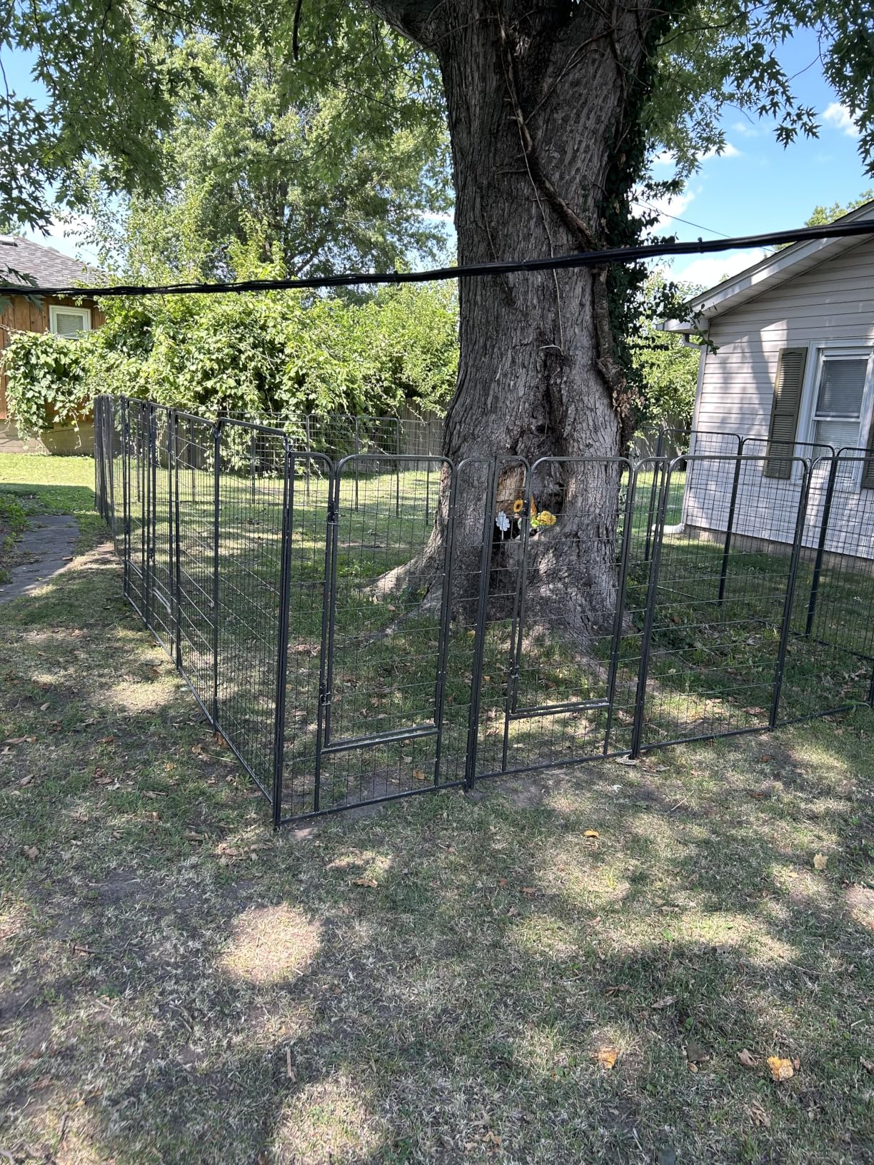 Kfvigoho Dog Playpen Outdoor Extra Wide 12 Panels Heavy Duty Anti-Rust Coating-Strengthened Dog Fence 40