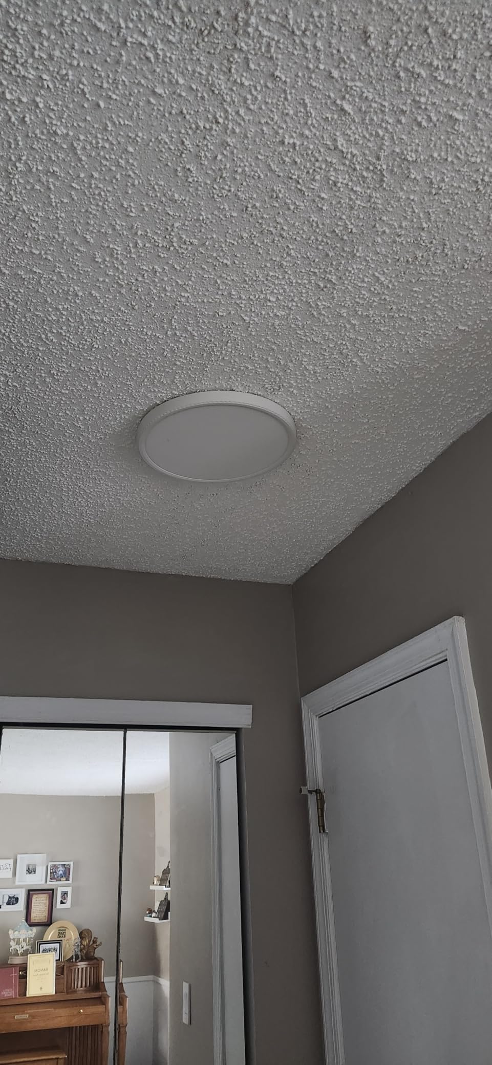 SunRider LED Flush Mount Ceiling Light Fixture, 5000K Daylight White, 2400LM, 12 Inch 24W White Round Flat Bedroom Lights, 240W Equiv. Non-Dimmable customer photo 2