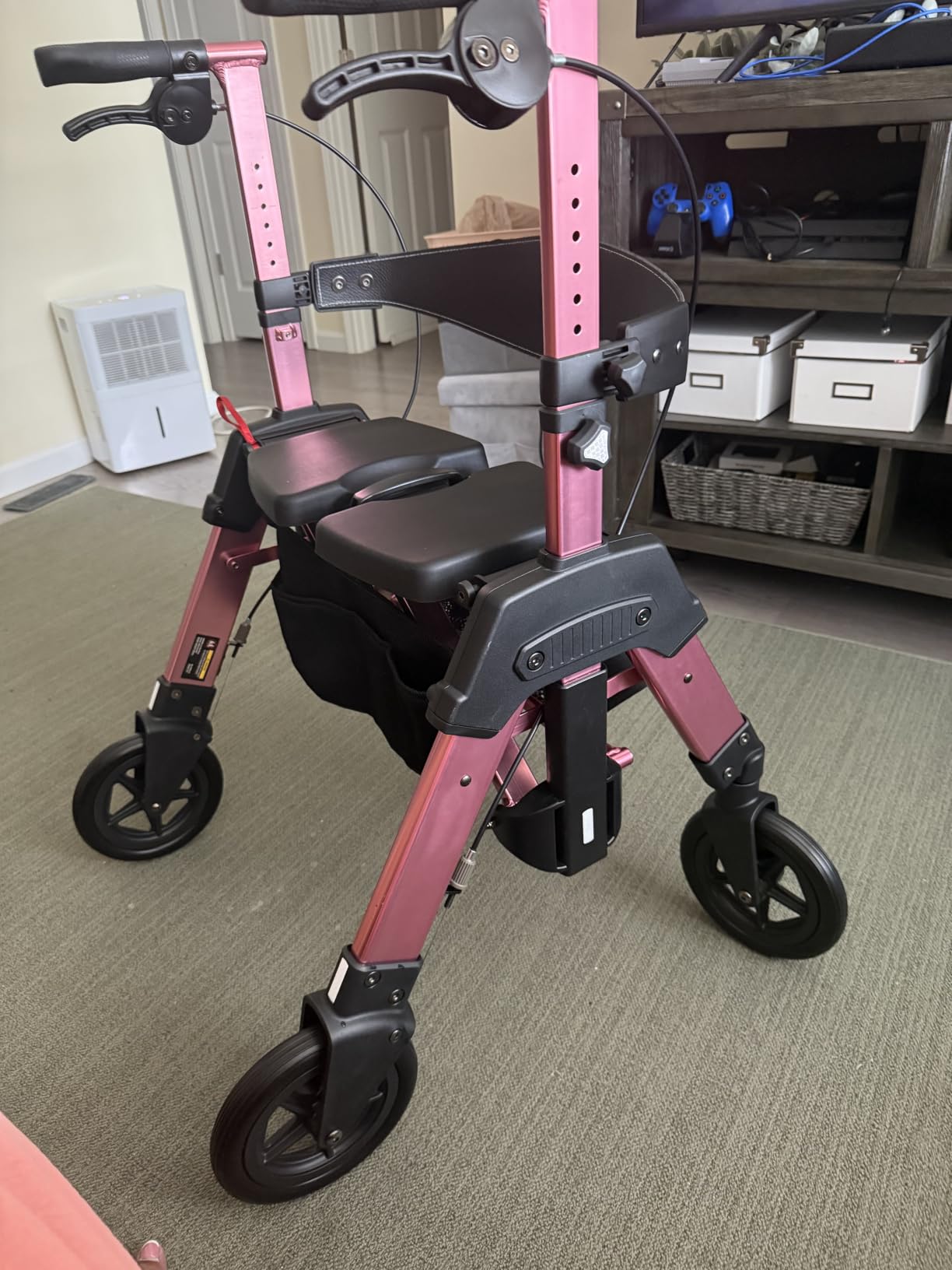 Stander Heavy Duty Wonder Rollator, Heavy Duty Folding Rolling Walker for Adults, Seniors, 450-pound Weight Capacity, Large 8-inch Wheels, Locking Brakes, Wide Seat with Backrest, Regal Rose customer photo 1