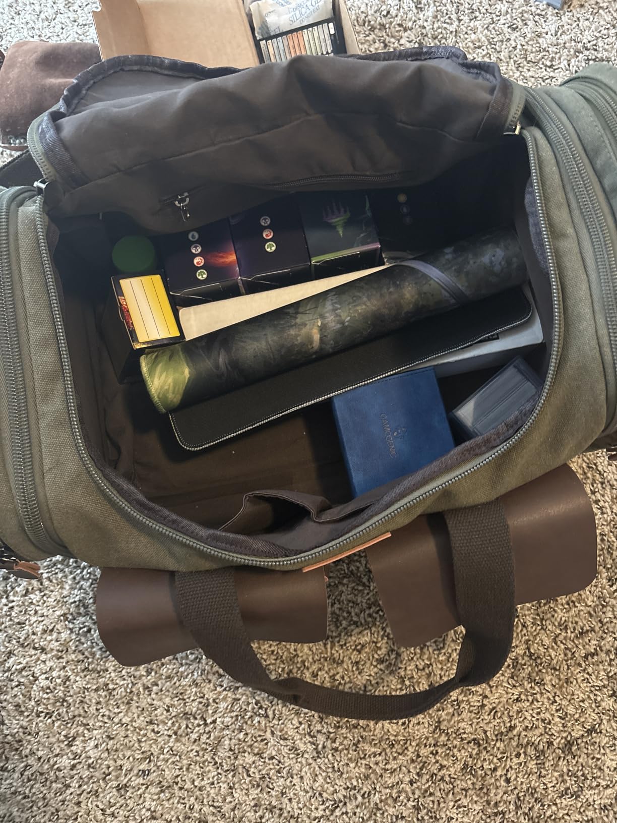 Wildroad Waxed Canvas Genuine Leather 50L Waterproof Duffle Bag - Vintage Travel Weekender Overnight Carry On customer photo 2