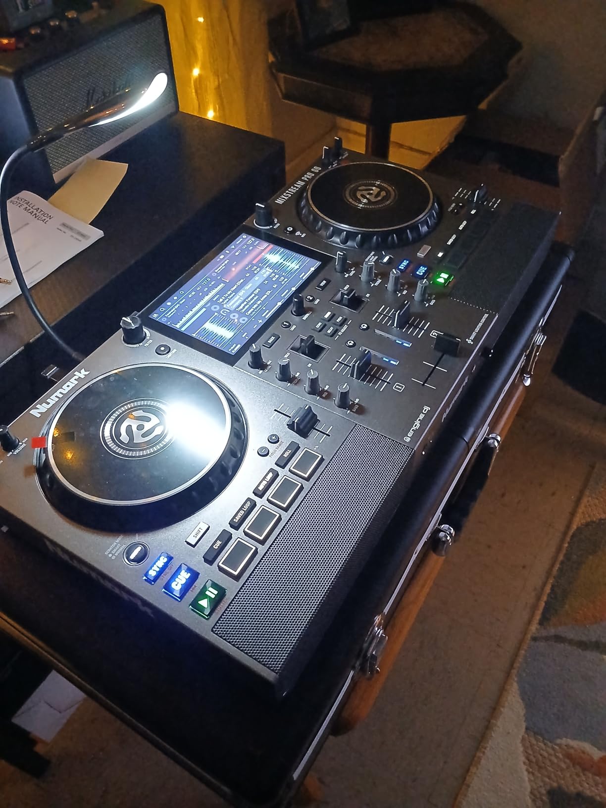 Numark Mixstream Pro+ DJ Controller with Stem Separation, 2 Decks, Wi-Fi Streaming, Mixer, 7