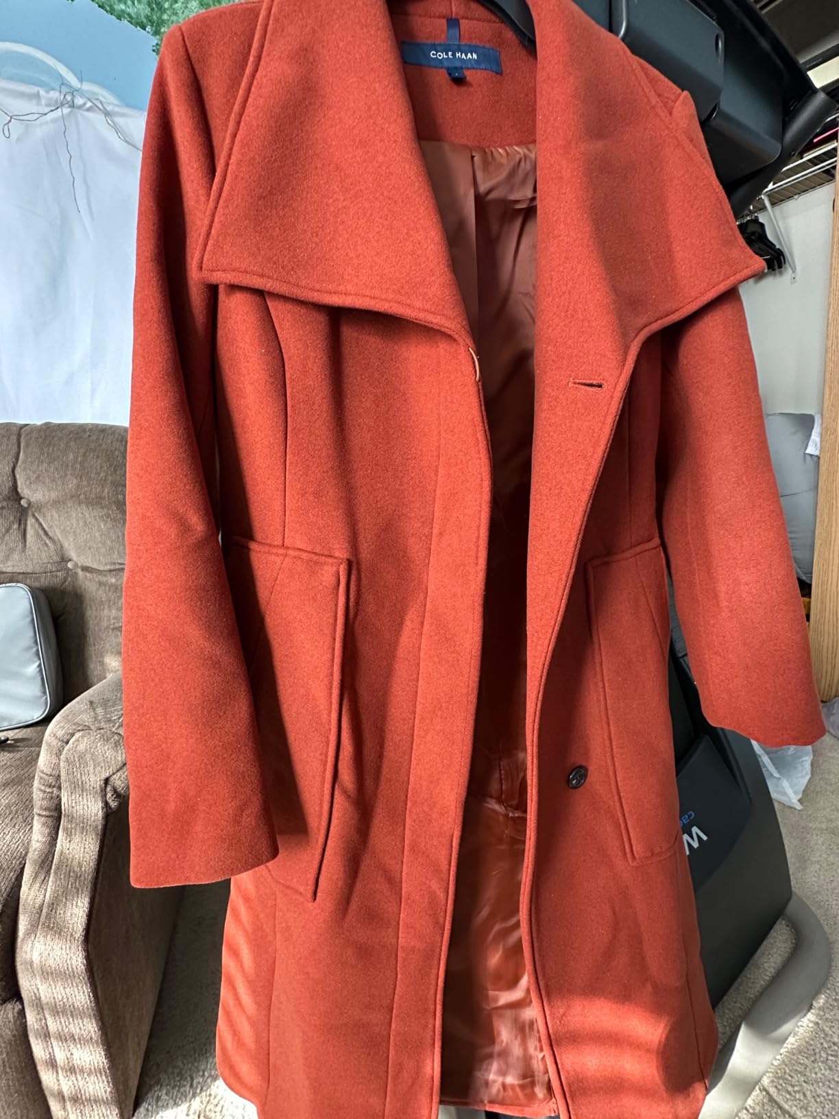 Cole Haan Women's Belted Coat Wool With Cuff Details customer photo 2