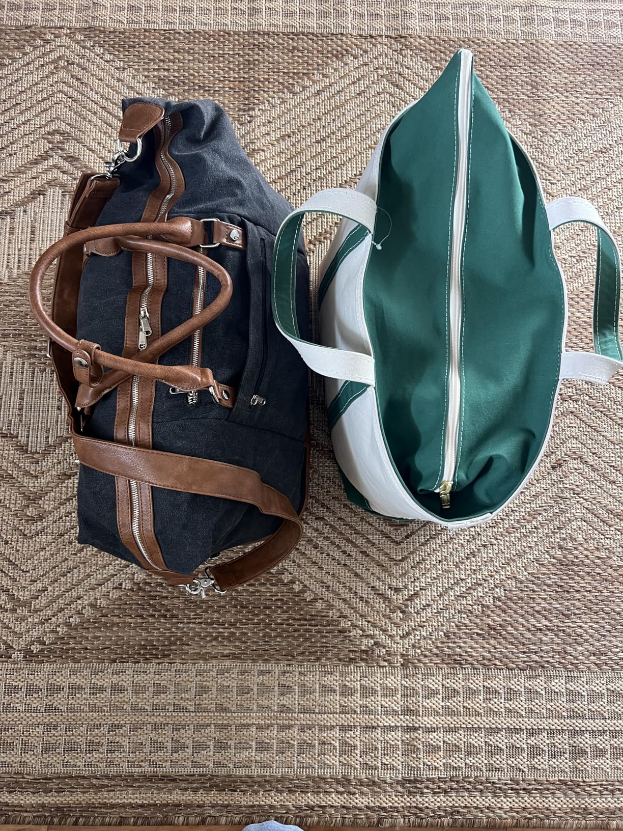 S-ZONE Weekender Bag for Men Canvas Duffle Overnight Travel Bag Army Green | Anti-wrinkle Canvas, Adjustable Shoulder Strap, 1 Main Large Compartment and 7 Pockets, with Shoe Compartment customer photo 1