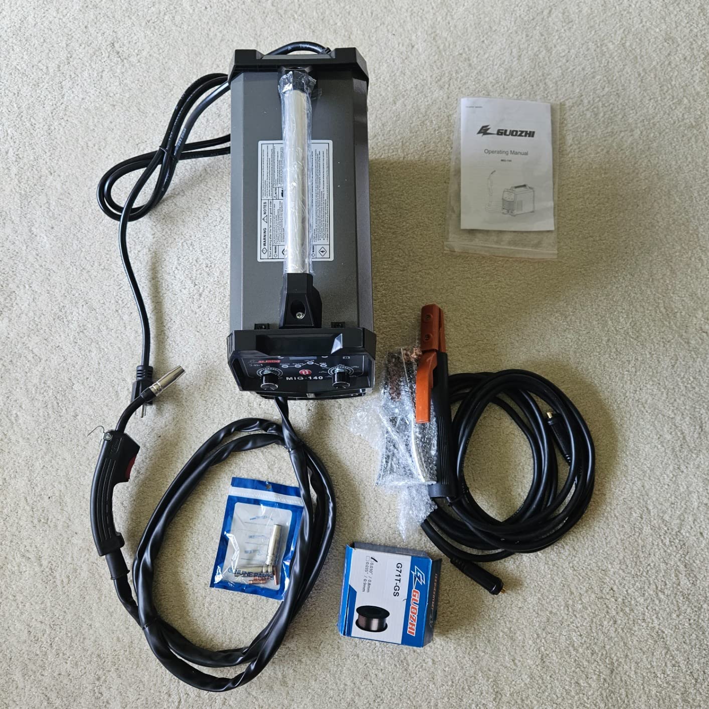 GZ GUOZHI 140A MIG Welder,3-in-1 MIG Welder with FLUX MIG/ARC/Lift TIG Multi-Process,110V Welding Machine,110V Flux Core Welder with Welding Gun(black) customer photo 1