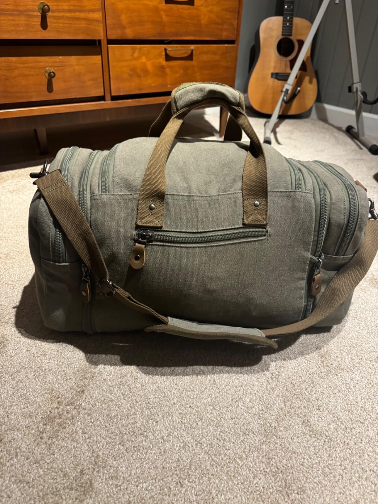 Canvas Duffle Bag for Travel 50L Expandable Duffel Weekend Overnight Bag (Dark Gray) customer photo 1