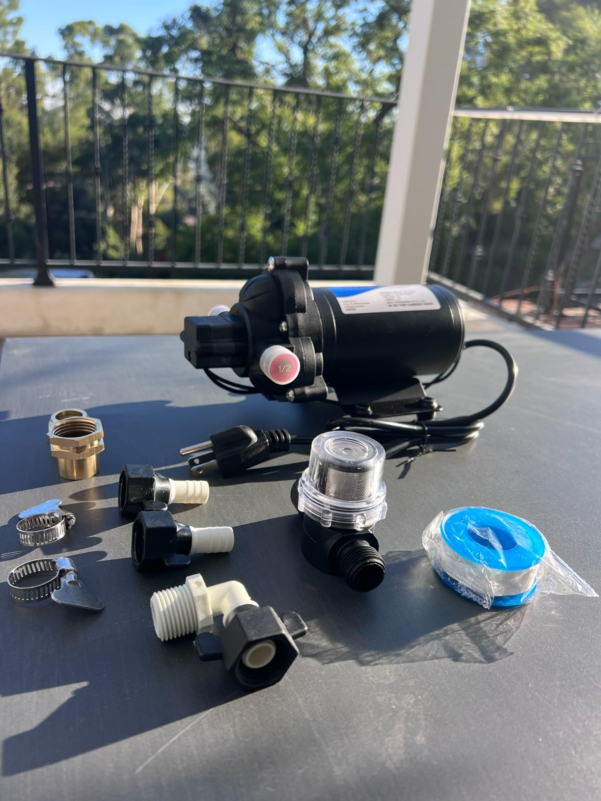 110V Fresh Water Circulating Pump 4GPM Pressure Increase Booster Pump 45 PSI Transfer Pump Self Priming on Demand Water Pump Diaphragm Pump Washdown Pump Inline Water Pump for Garden Hose customer photo 1