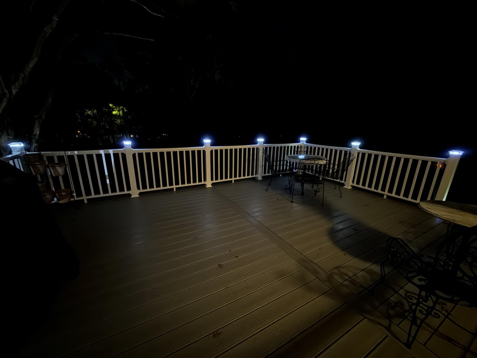 JOFIOS Solar Post Cap Lights Outdoor 12pack, Waterproof Solar Powered Deck Fence Post Lights for 4x4 Wood/Vinyl Posts, Solar Outdoor LED Light with Cool/Warm Lighting Decorate Garden Patio Porch customer photo 2