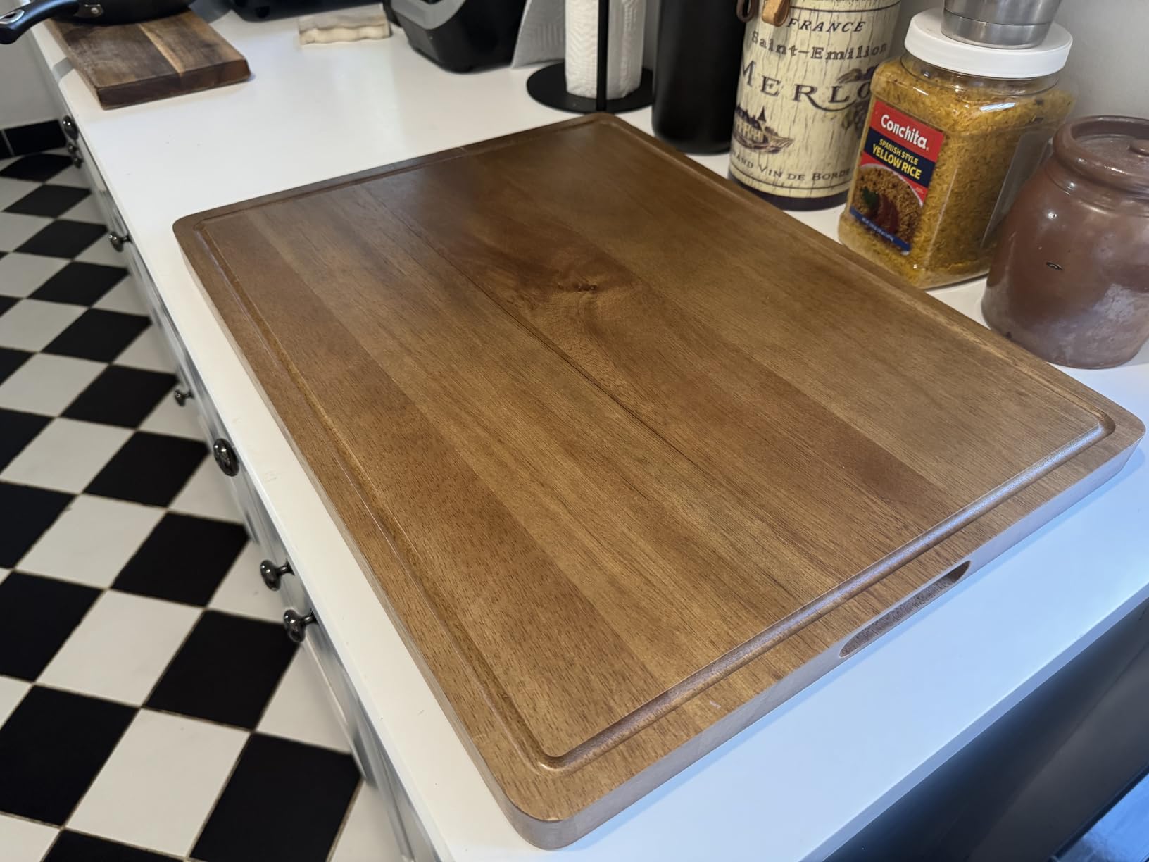 Extra Large Acacia Wood Cutting Board for Kitchen, 24 x 18 Inch Large Butcher Block Chopping Board with Juice Groove customer photo 1