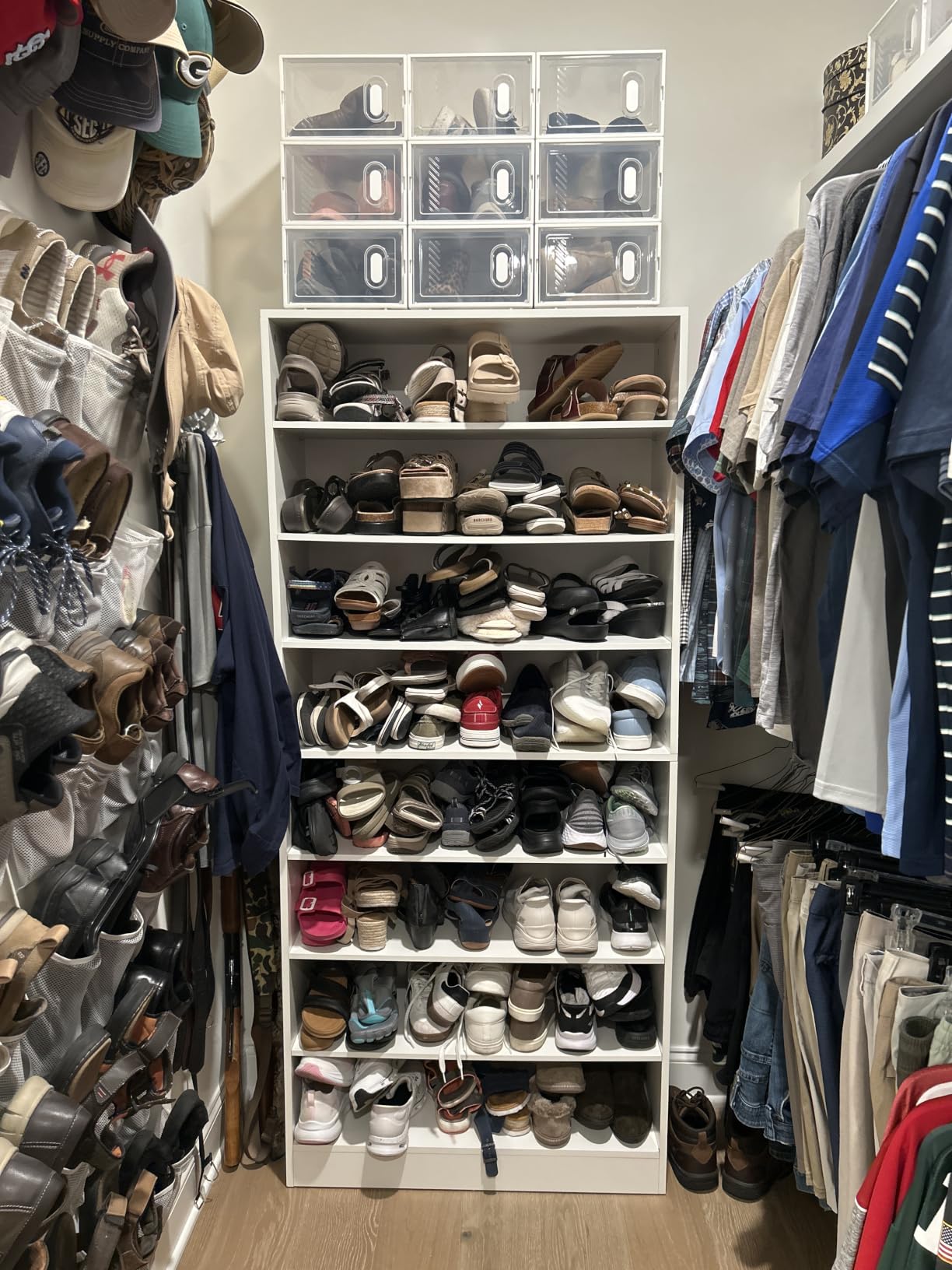 Tribesigns Shoe Cabinet, 9 Tiers 40-45 Pairs Heavy Duty Wood Freestanding Shoe Storage Cabinet, 70.8