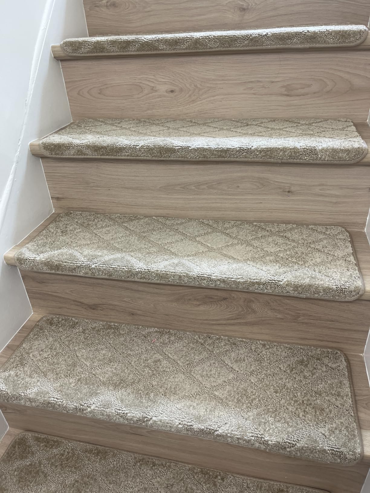 PURE ERA Bullnose Carpet Stair Treads for Wooden Steps Indoor 14 Pcs | 30x9.5 Inch Self Adhesive Tape Free Non Slip Indoor Stair Protectors, Reduce Noise Carpet for Stairs, Washable and Reusable customer photo 2