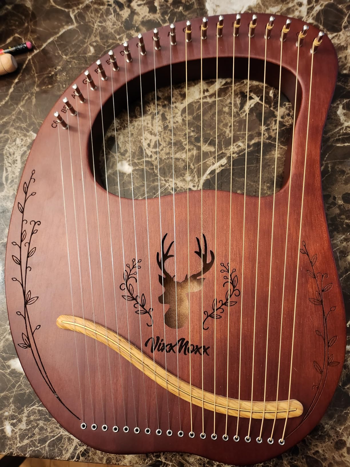 Lyre Harp, 19-String Mahogany Lyra Harp Kit for Beginners Adults | Stringed Musical Instruments with Tuning Wrench, Gig Bag, Instructions, Extra Strings, Ideal Gift for Music Lovers customer photo 1
