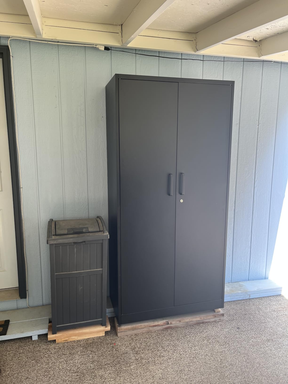 Wide & Deep Metal Storage Cabinet with 2 Doors and 5 Adjustable Shelves, 72x36x18 Garage Storage Cabinet, Tall Black Locking Metal Cabinets with Lock, Steel Locked Cabinets for Home,Office,Garage customer photo 2
