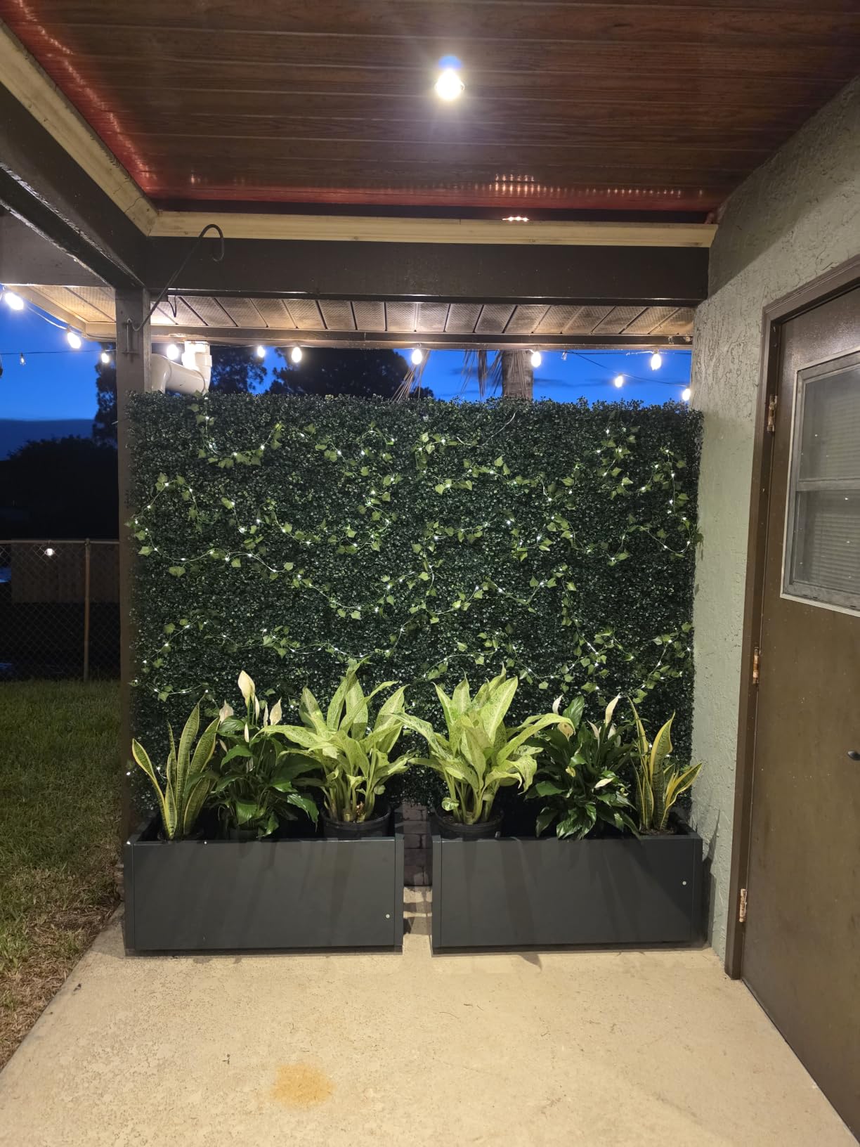 ODTORY Artificial Ivy Privacy Screen Fence Panel, Green 40 X 120 in | UV-Anti Faux Greenery Backdrop, Fake Vine Leaf Hedges Background, Patio/Balcony/Garden/Backyard, Indoor Outdoor Green Decor customer photo 2