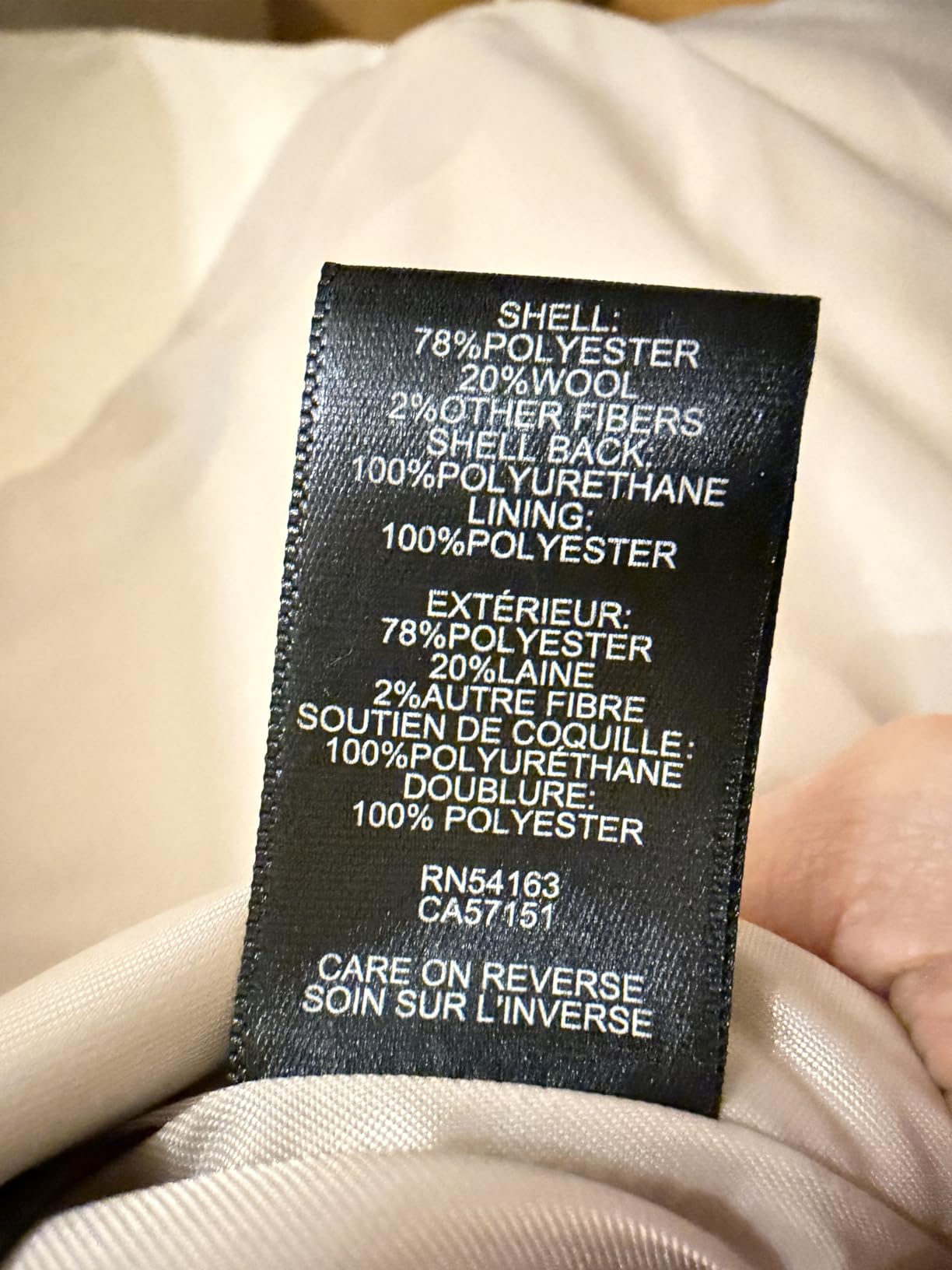 Kenneth Cole Womens Double Breast Notch Collar Button Details Wool Coat customer photo 1