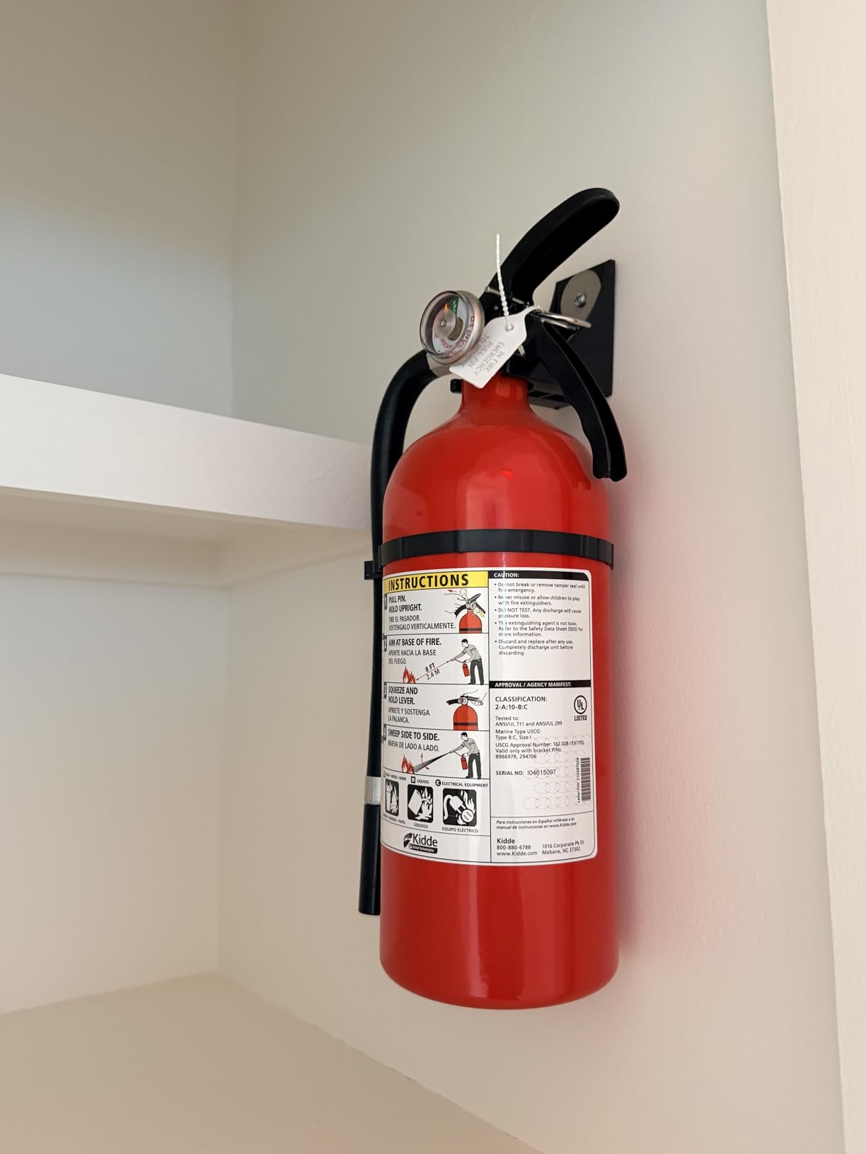 Kidde Full Home Fire Extinguisher, 3-A:40-B:C, KD176-340ABC | Residential Multi-Purpose Extinguisher for Medium to Large Common Household Fires, 5.5 lb. Dry Chemical customer photo 2