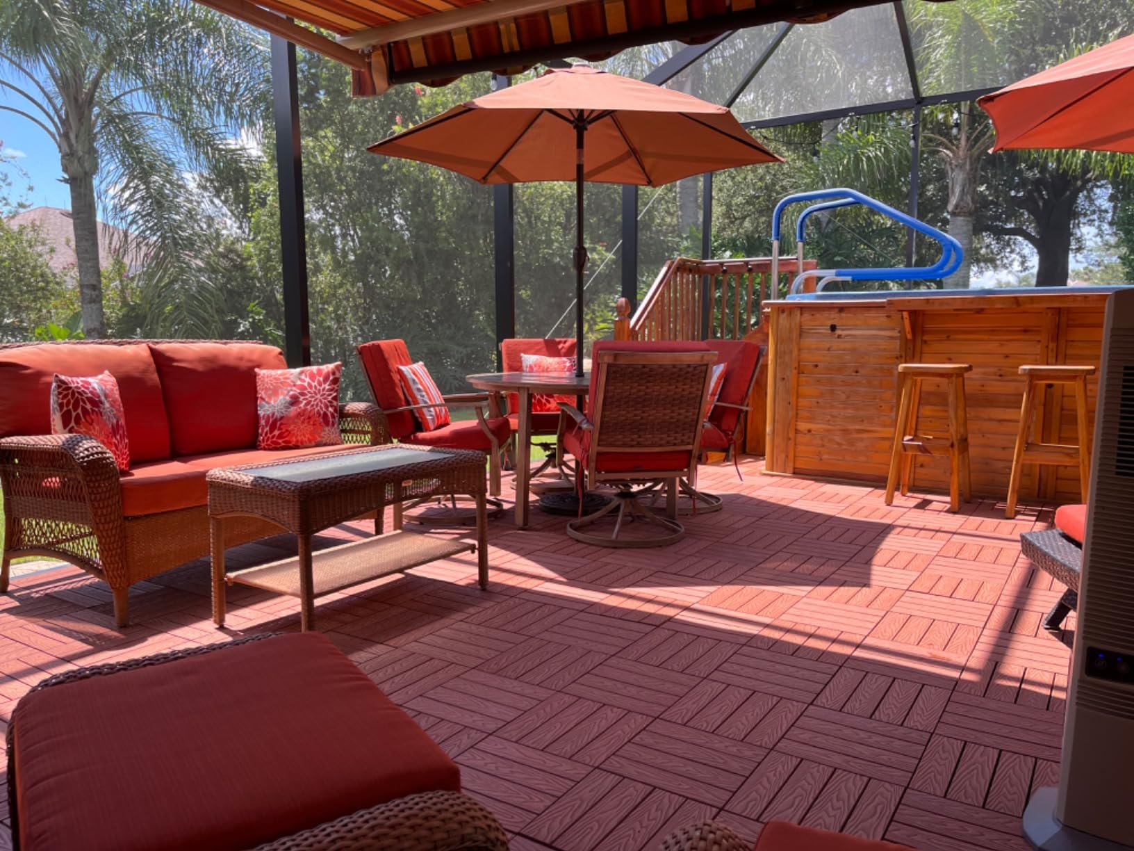 IDZO Wood Plastic Composite Deck Tiles Set of 10, Sustainable FSC Composite Decking Resist Rust, Water, Weather, Easy to DIY & Maintain, Ideal for Patios, Balconies, Rooftops, Decks - Grey customer photo 1