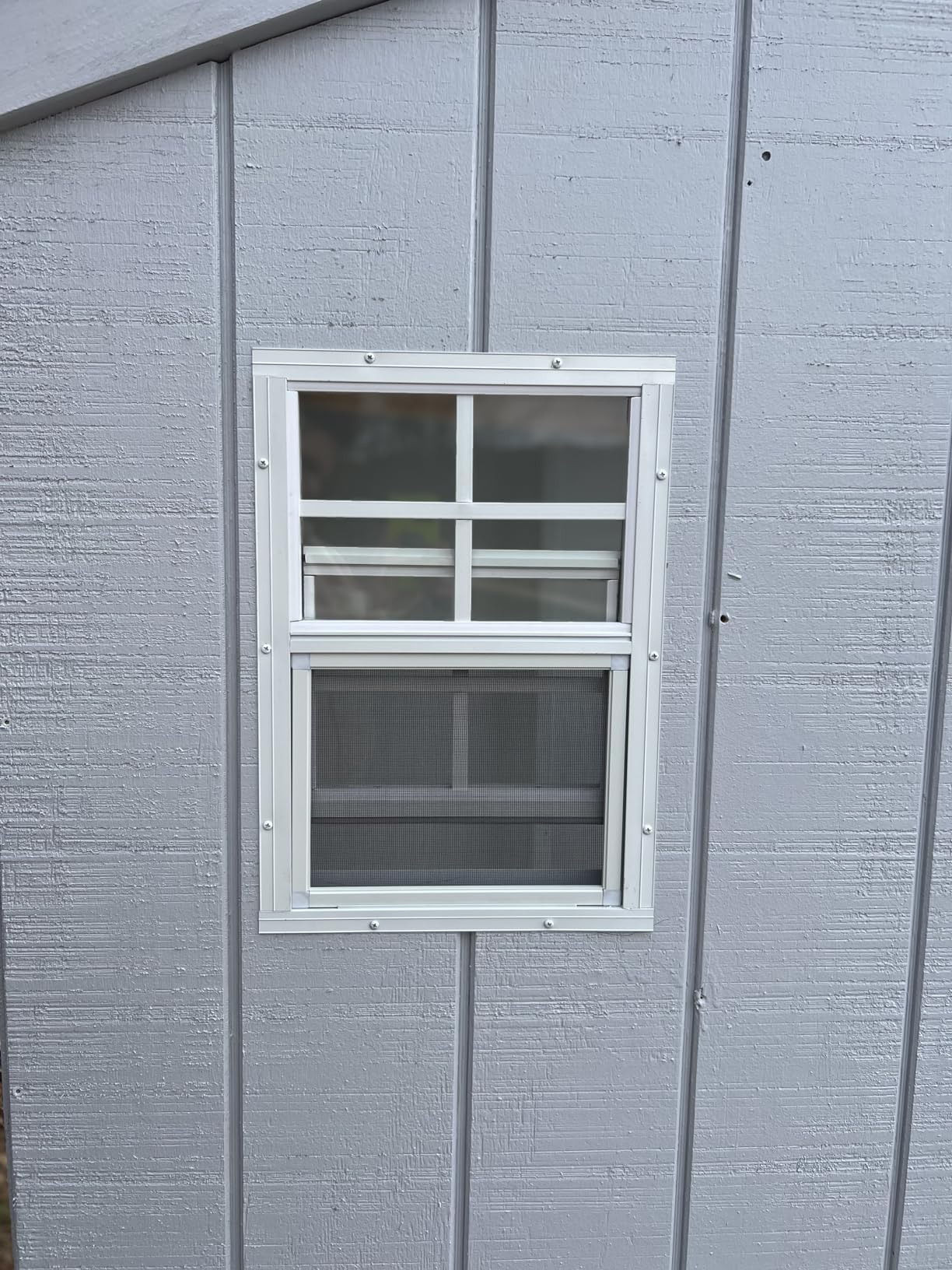 12x18 Shed Window, Flush Mount Sliding Window with Tempered Glass & Screen, Brown, 1-Pack customer photo 2