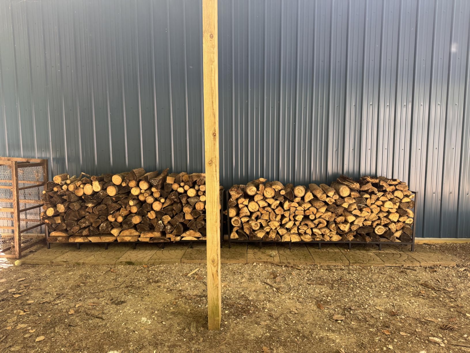 8ft Outdoor Firewood Rack Holder with 14 Support Legs for Fire Wood Pile Storage, Adjustable Heavy Duty Log Stacker Stand Organizer, Black customer photo 1