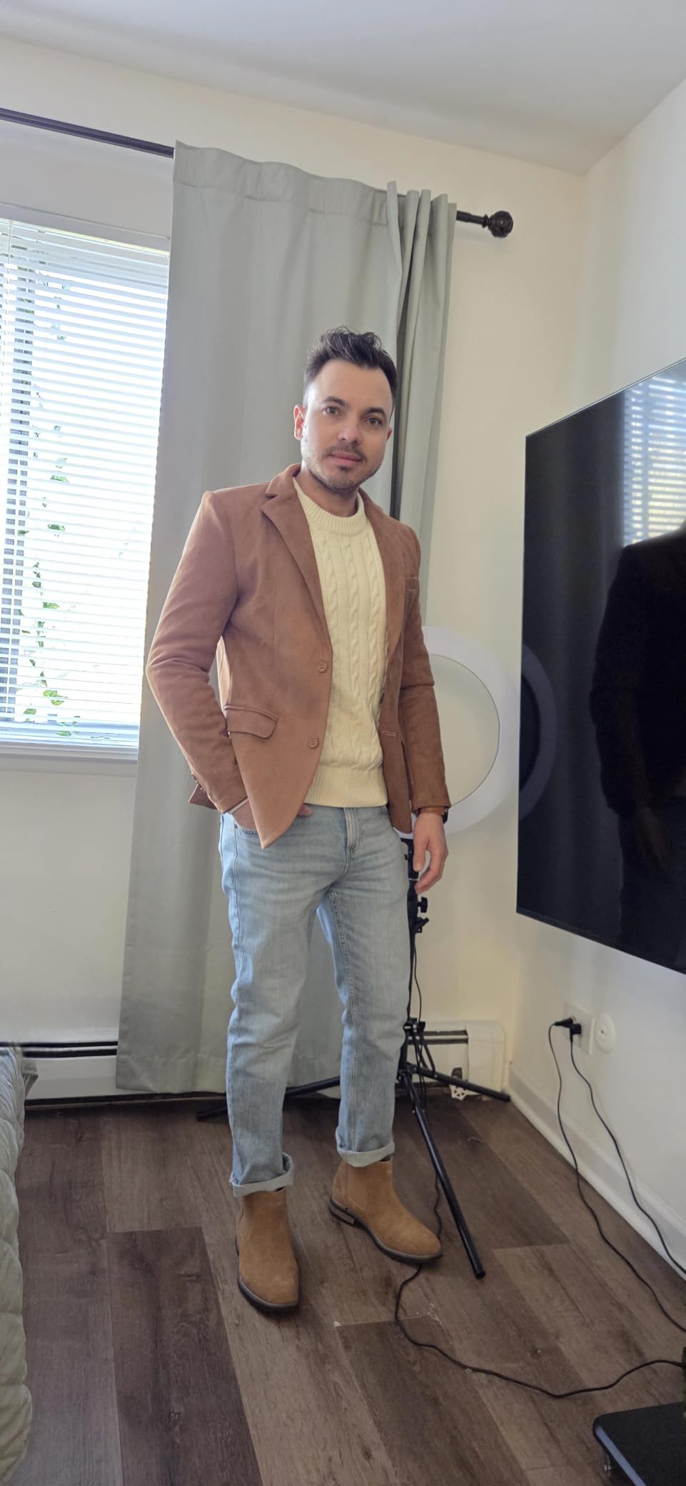 Men's Suede Leather Chelsea Ankle Boots customer photo 1